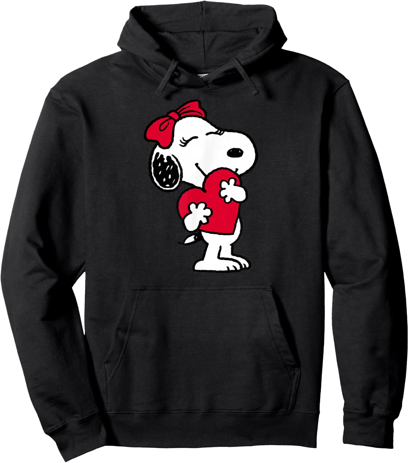 Peanuts Belle Hugging Heart Valentine's Day Hoodie - Hoodie | Black