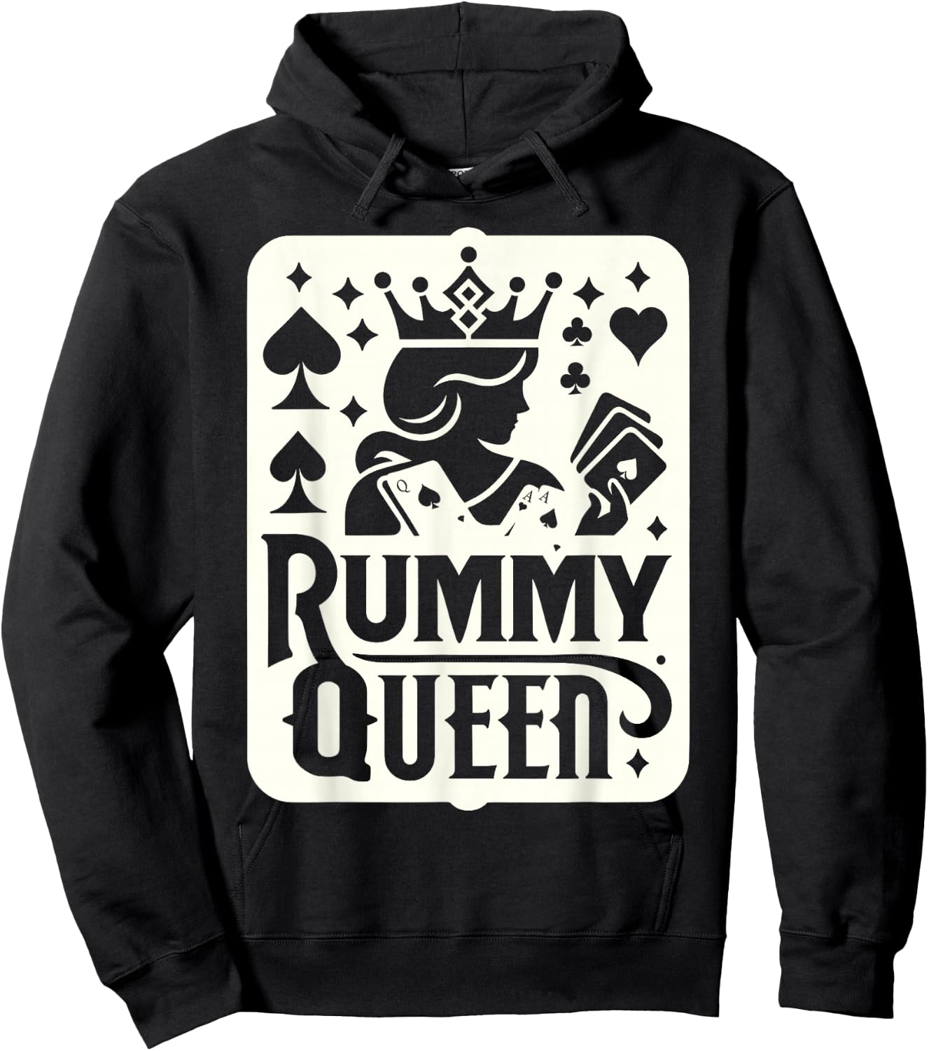 Rummy Queen Card Player Gin Rummy Hoodie - Hoodie | Black