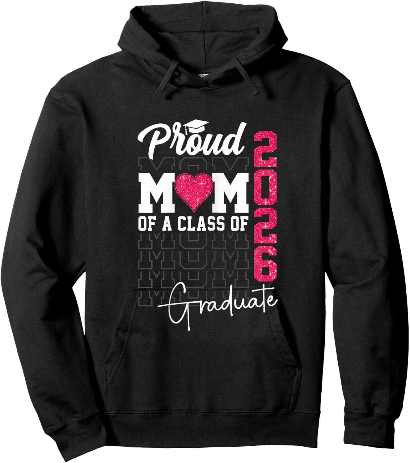 Proud Mom of a Class of 2026 Graduate Retro Senior Mom 2026 Hoodie - Hoodie | Black