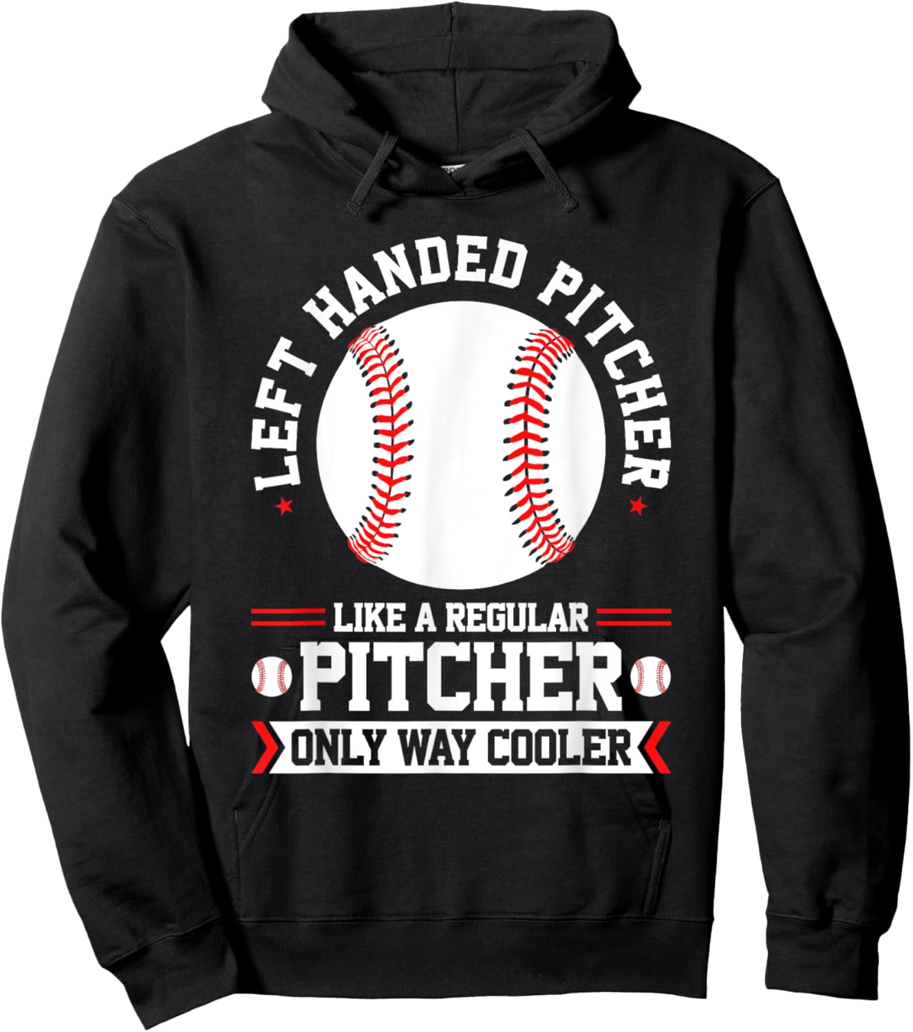 Lefty Baseball Southpaw Left Handed Pitcher Hoodie - Hoodie | Black