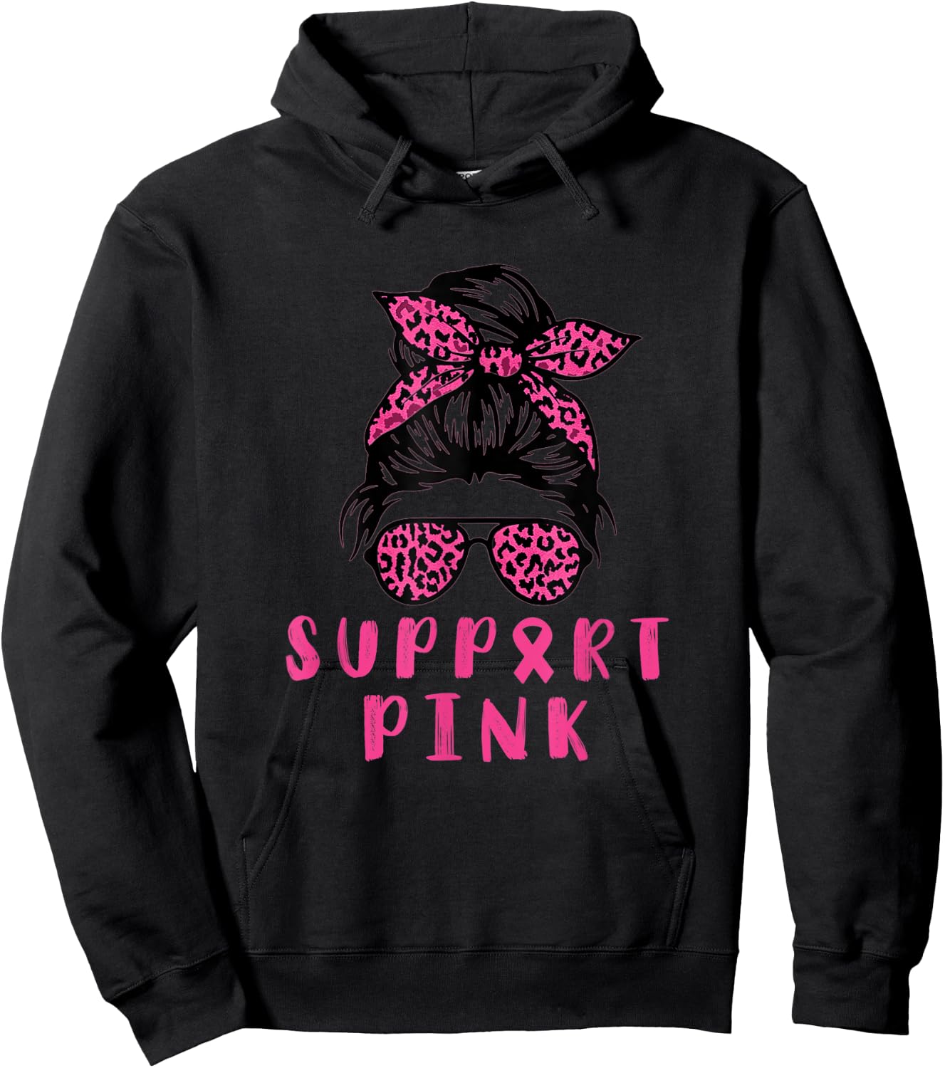 In October We Wear Pink for Breast Cancer Awareness support Hoodie - Hoodie | Black