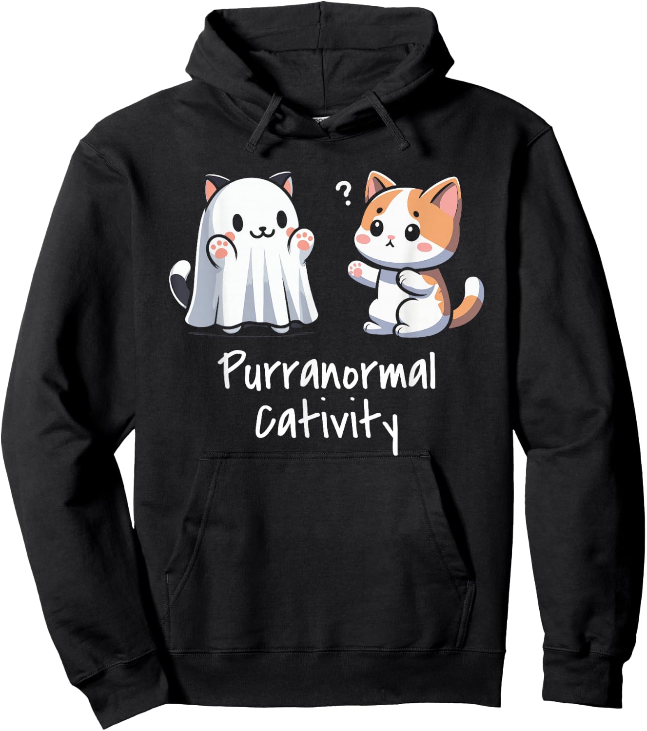 Purranormal Cativity Cat Paranormal Ghost Halloween Hoodie - Hoodie | Black
