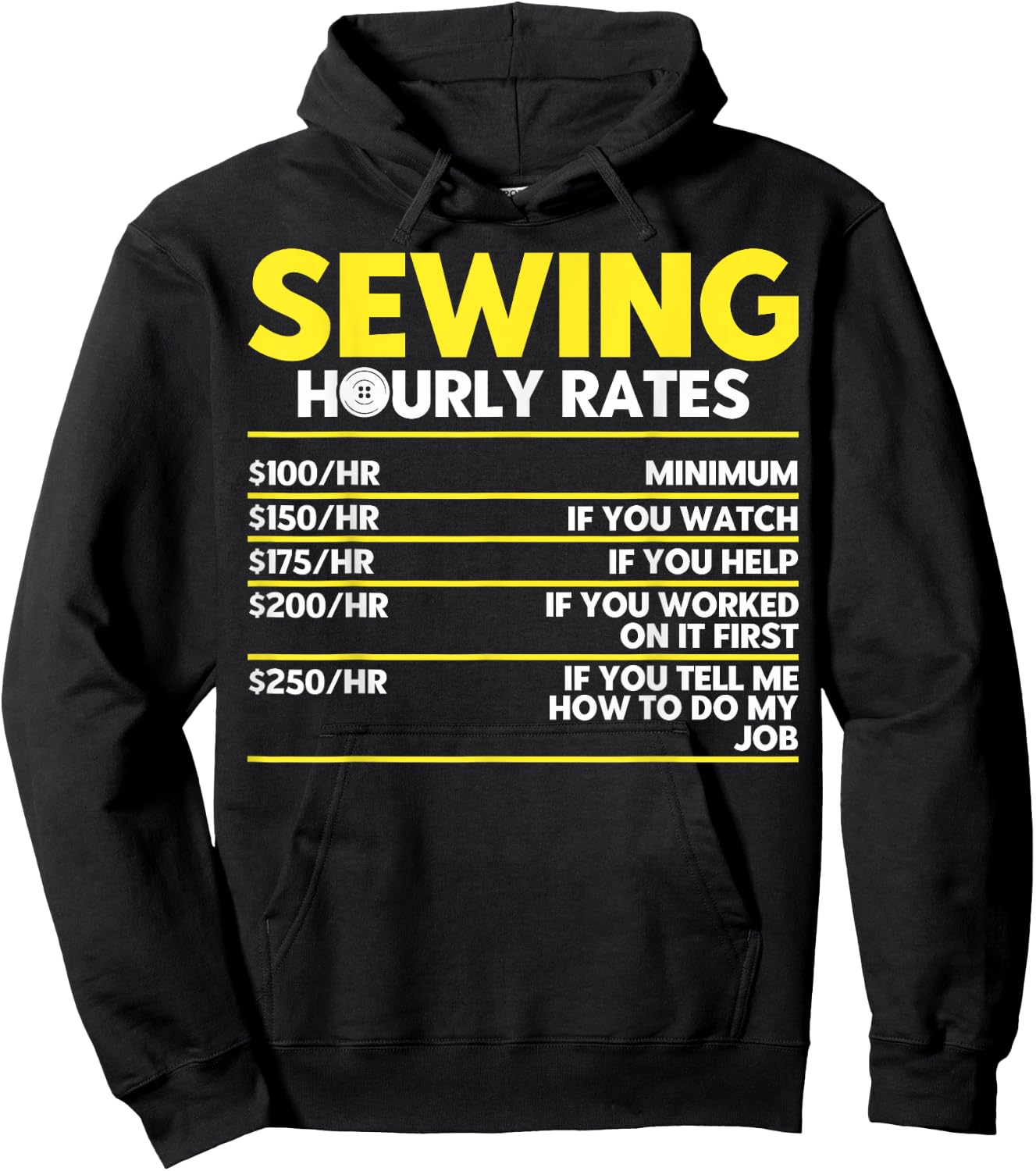 Sewers Tailors Seamstresses Sewing Hourly Rates Sewing Hobby Hoodie - Hoodie | Black