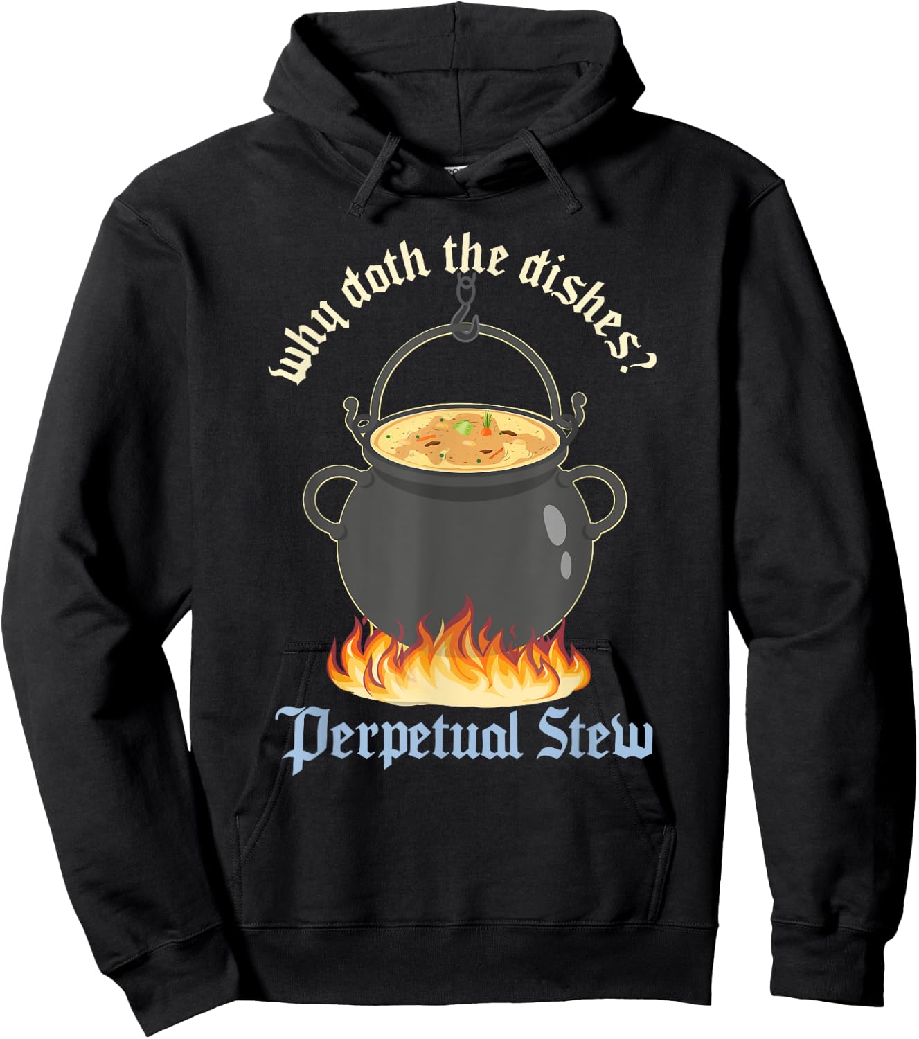 Perpetual Stew Broth cauldron Medieval History Studies Hoodie - Hoodie | Black