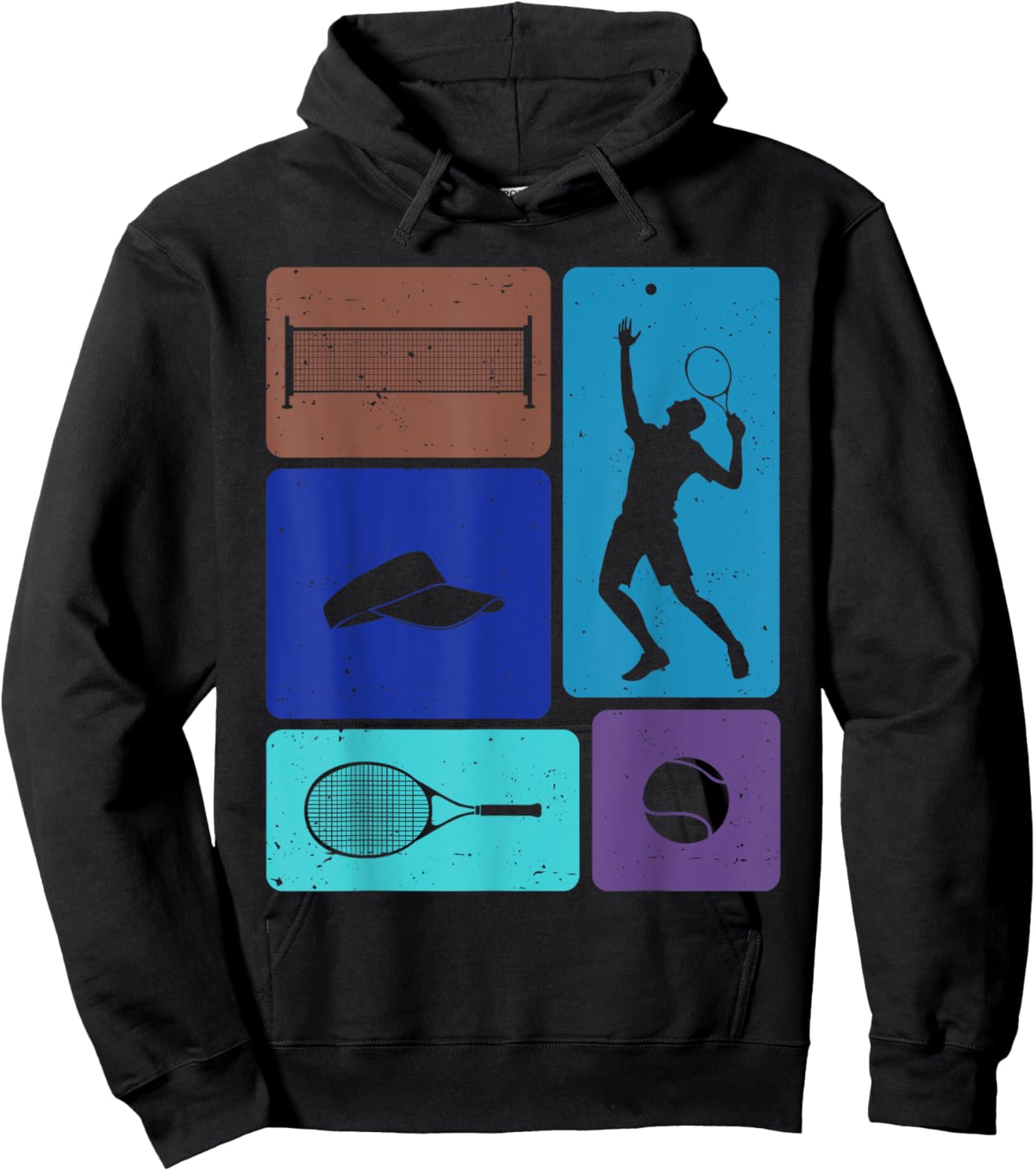Funny Lawn Tennis Player Ball And Racket Net Game Enthusiast Hoodie - Hoodie | Black