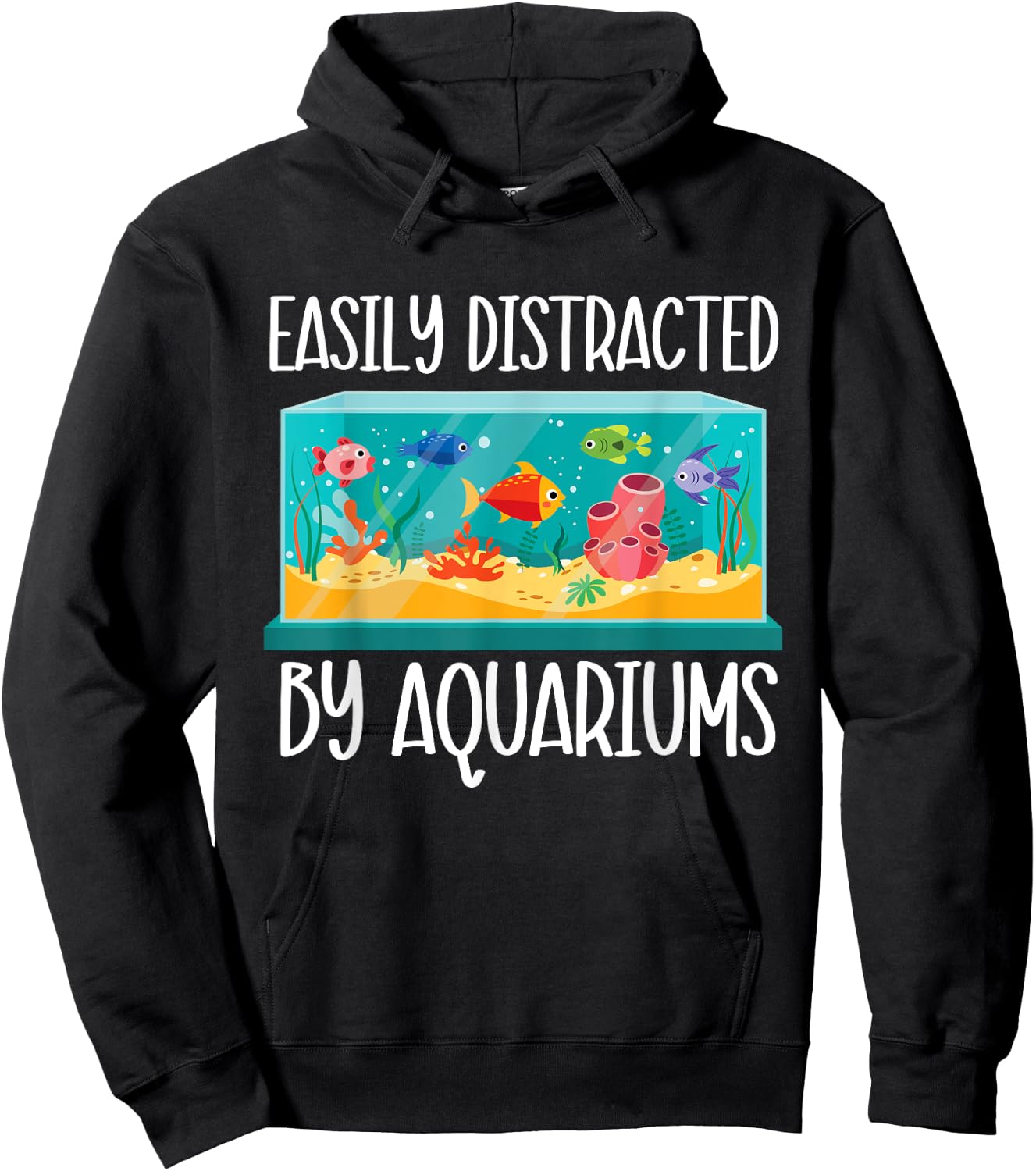 Easily Distracted By Aquariums - Fishkeeper Fishkeeping Hoodie - Hoodie | Black