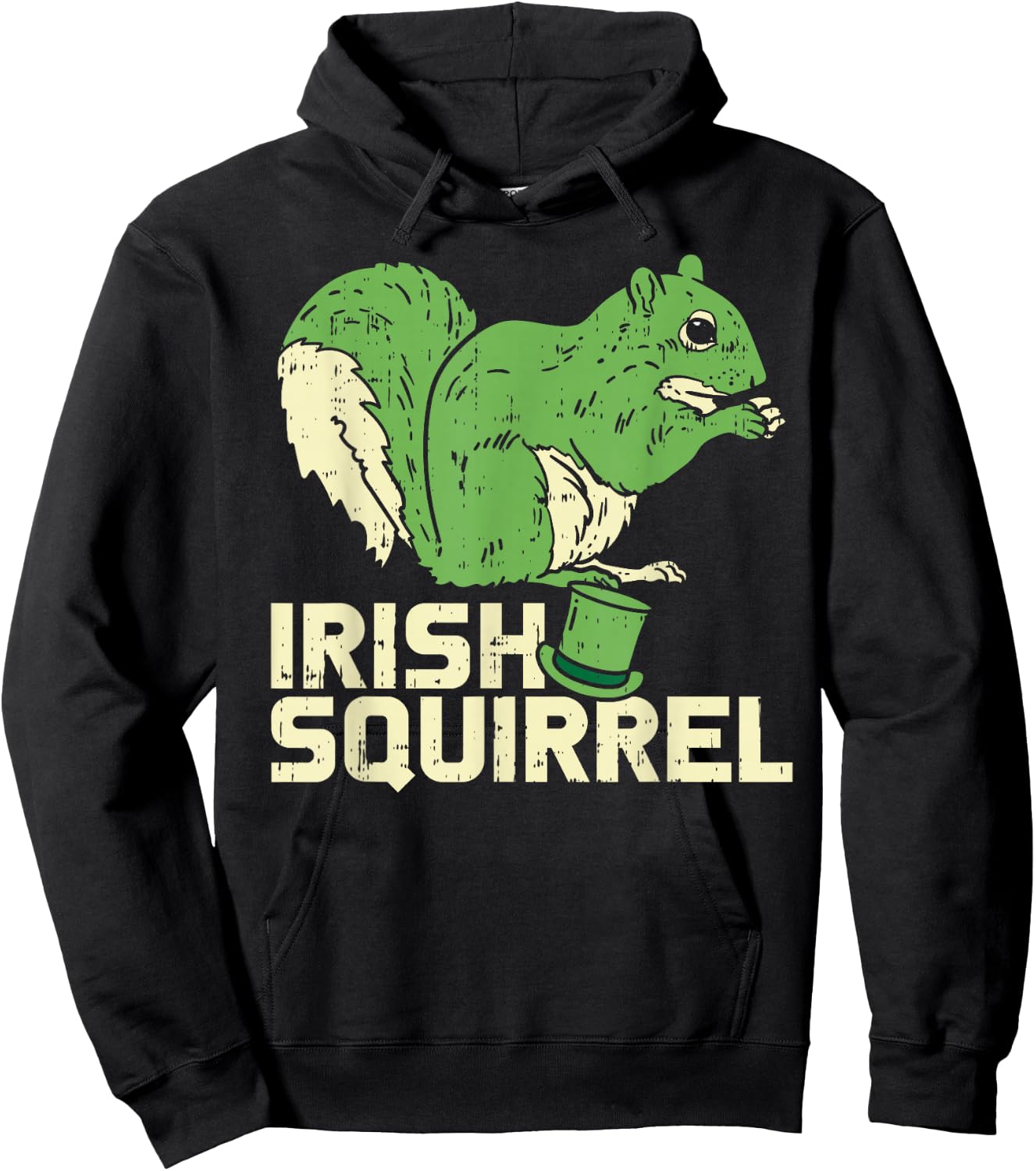 Green Irish Squirrel Cute St Patricks Day Animal Lover Gift Hoodie - Hoodie | Black