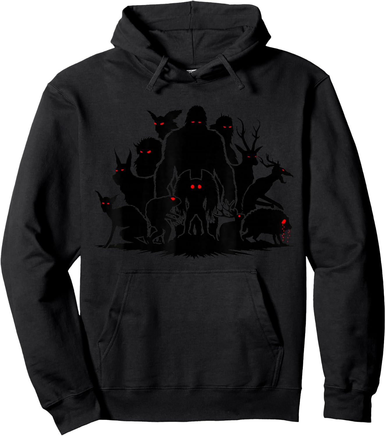 Funny Cryptid Monsters Bigfoot Mothman Wendigo Cryptozoology Hoodie - Hoodie | Black