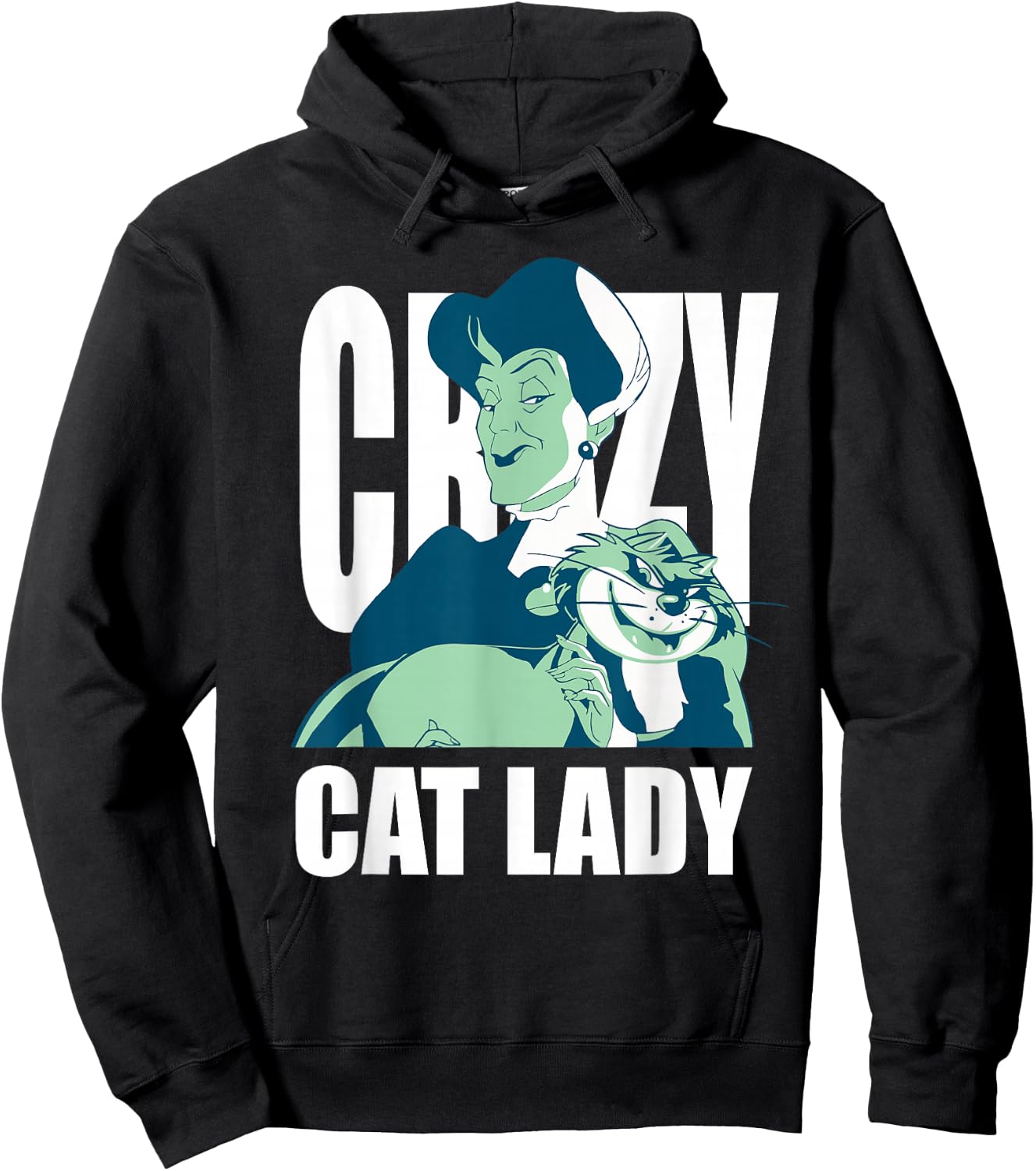 Disney Cinderella Lady Tremaine Lucifer Crazy Cat Lady Hoodie - Hoodie | Black