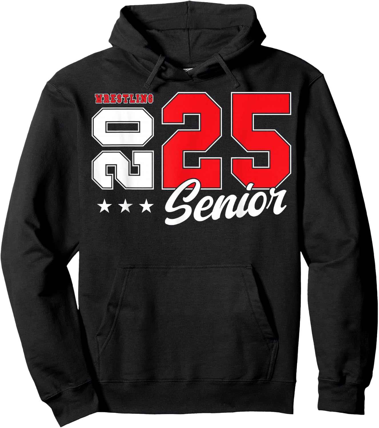 Wrestling Senior Night Wrestling Senior 2025 Graduation 75 Hoodie - Hoodie | Black