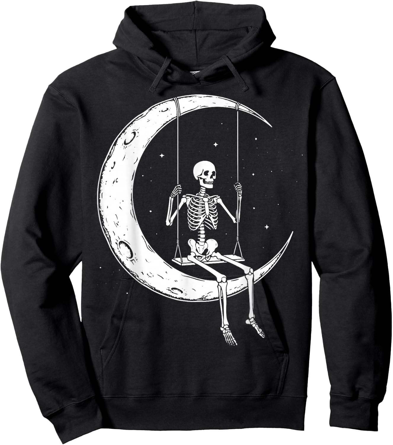 Skeleton Moon Swing Hoodie - Hoodie | Black
