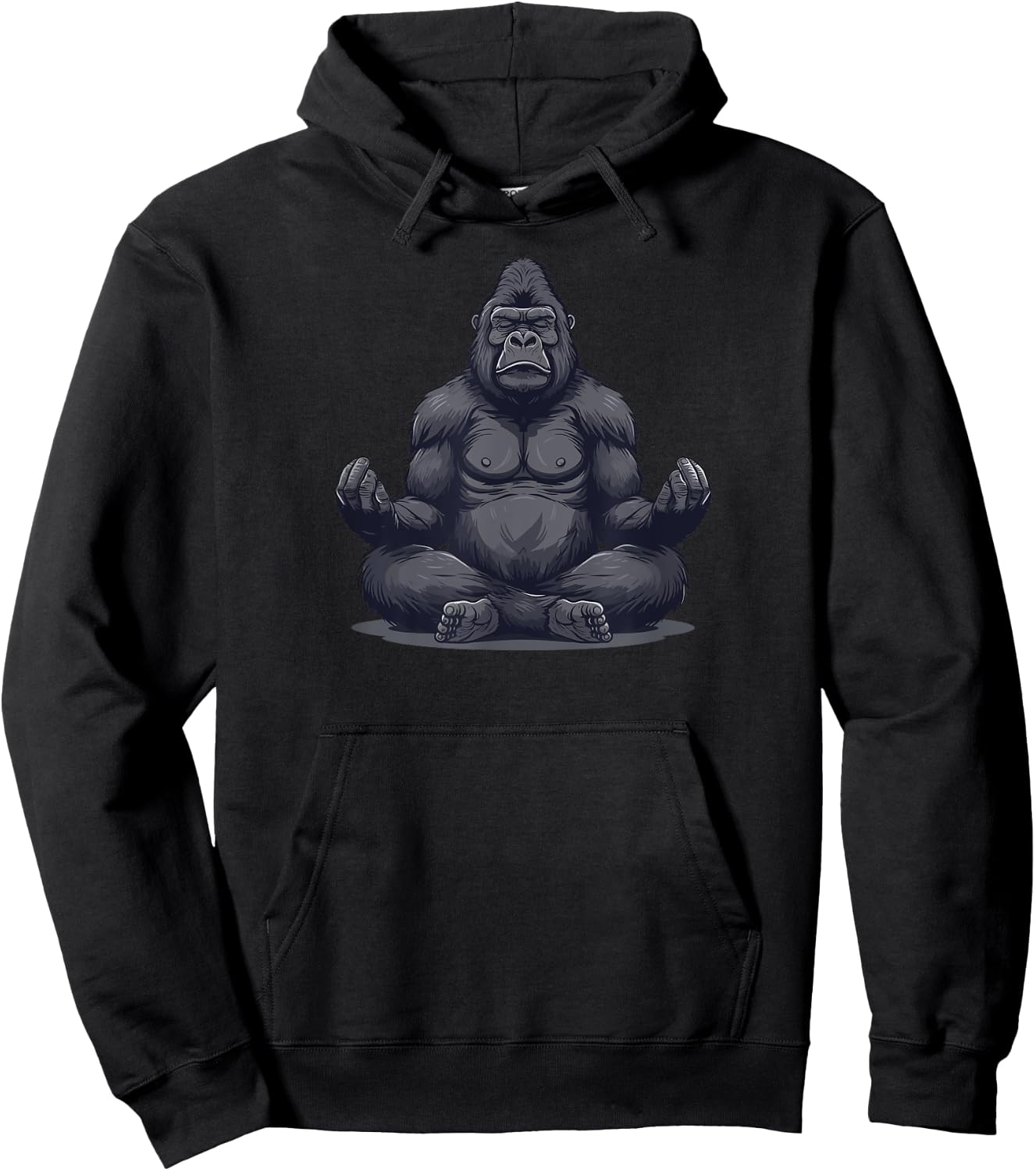 Gorilla Yoga Relax Silverback Gorilla Hoodie - Hoodie | Black