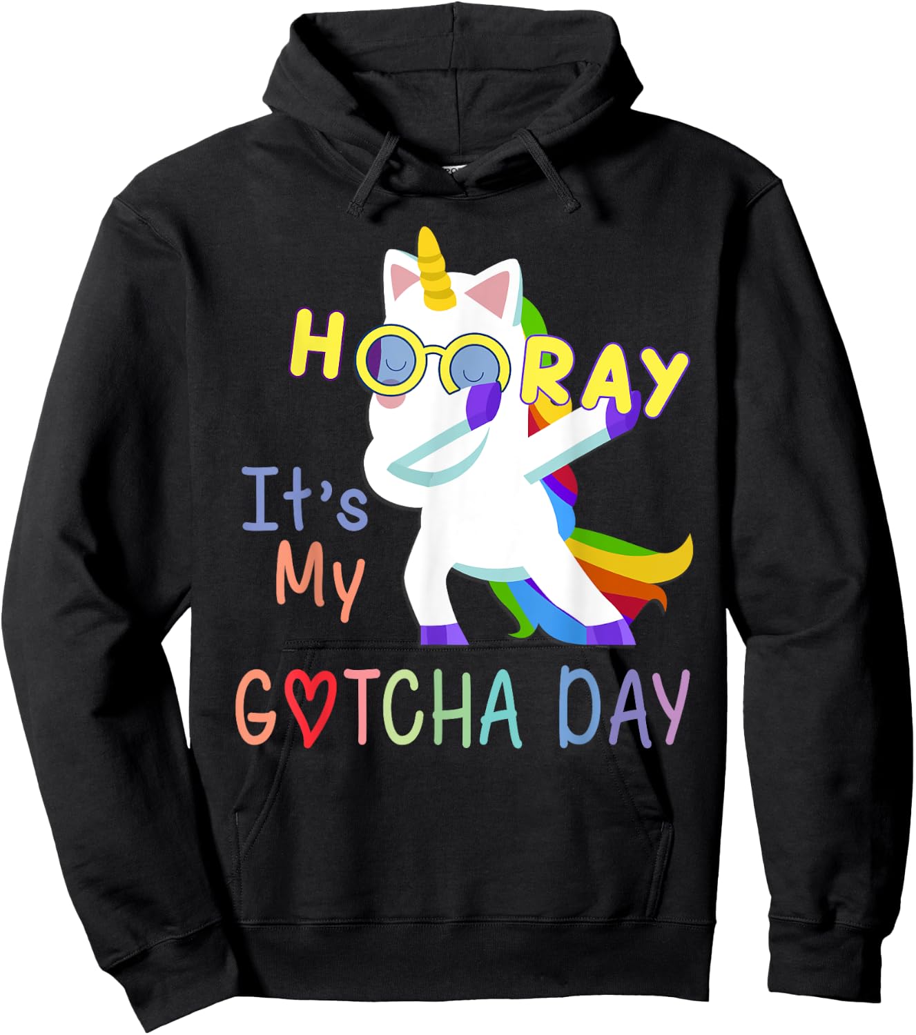 foster child adoption gifts Hooray It's My Gotcha Day kids Hoodie - Hoodie | Black