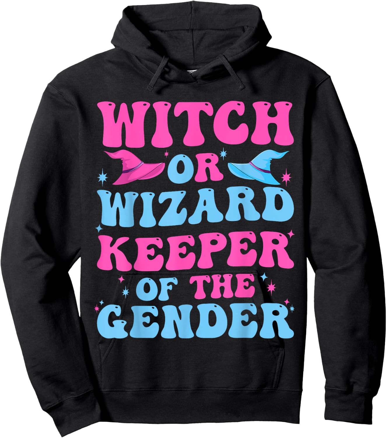 Witch or Wizard Funny Keeper of Gender Gender Reveal Party Hoodie - Hoodie | Black