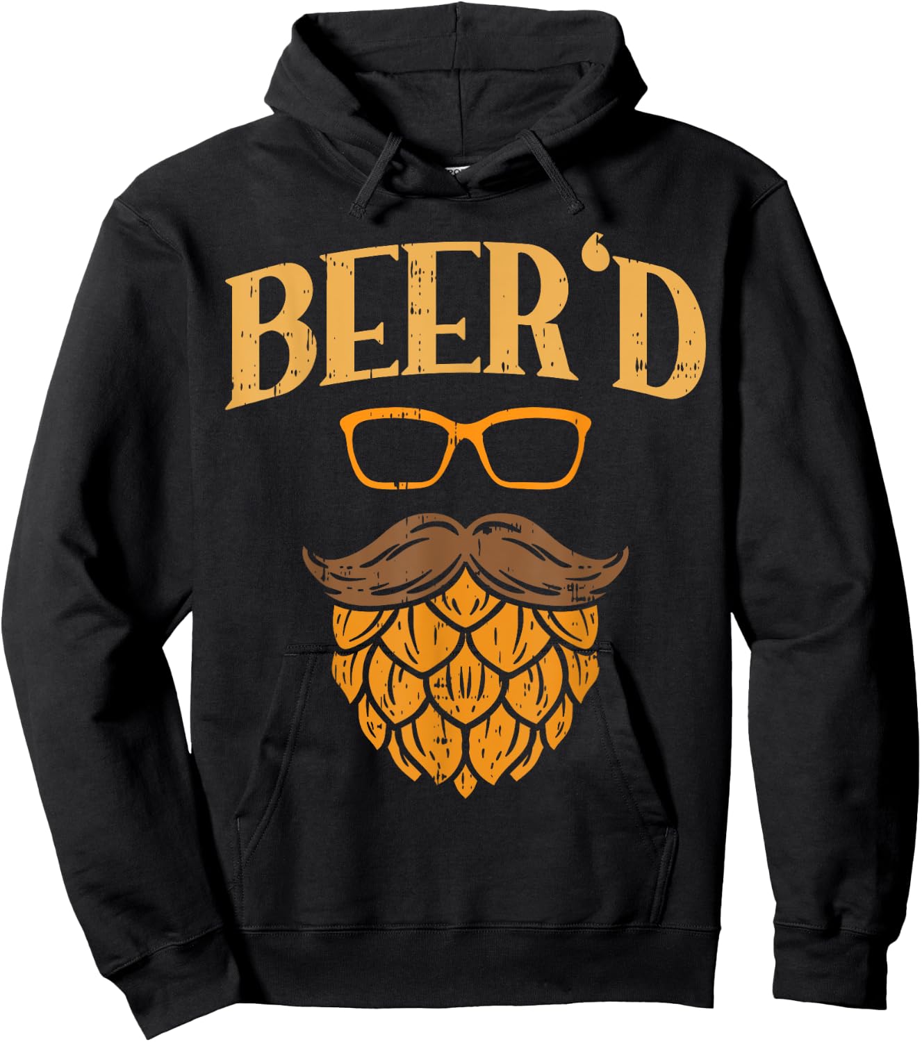 Beerd Beer Face Hops Beard Homebrew Fathers Day Men Dad Gift Hoodie - Hoodie | Black
