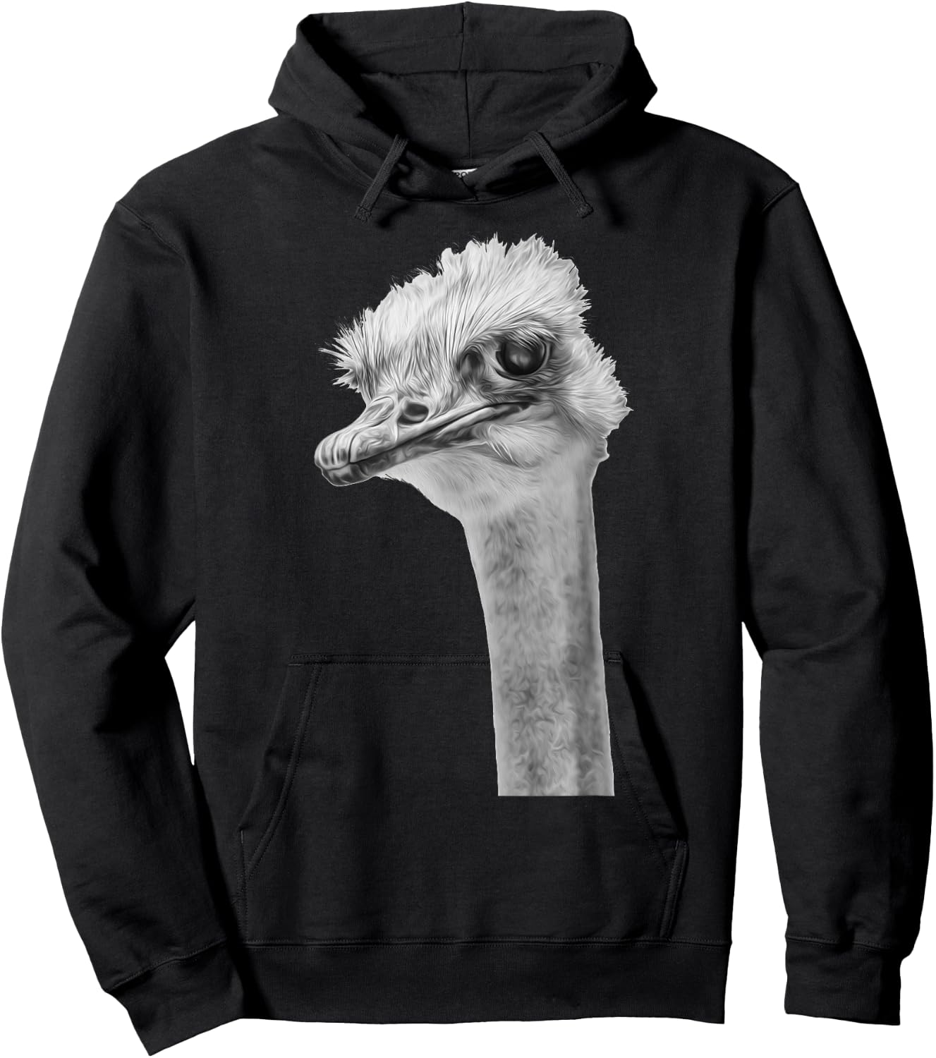 Ostrich in. Black and White Hoodie - Hoodie | Black
