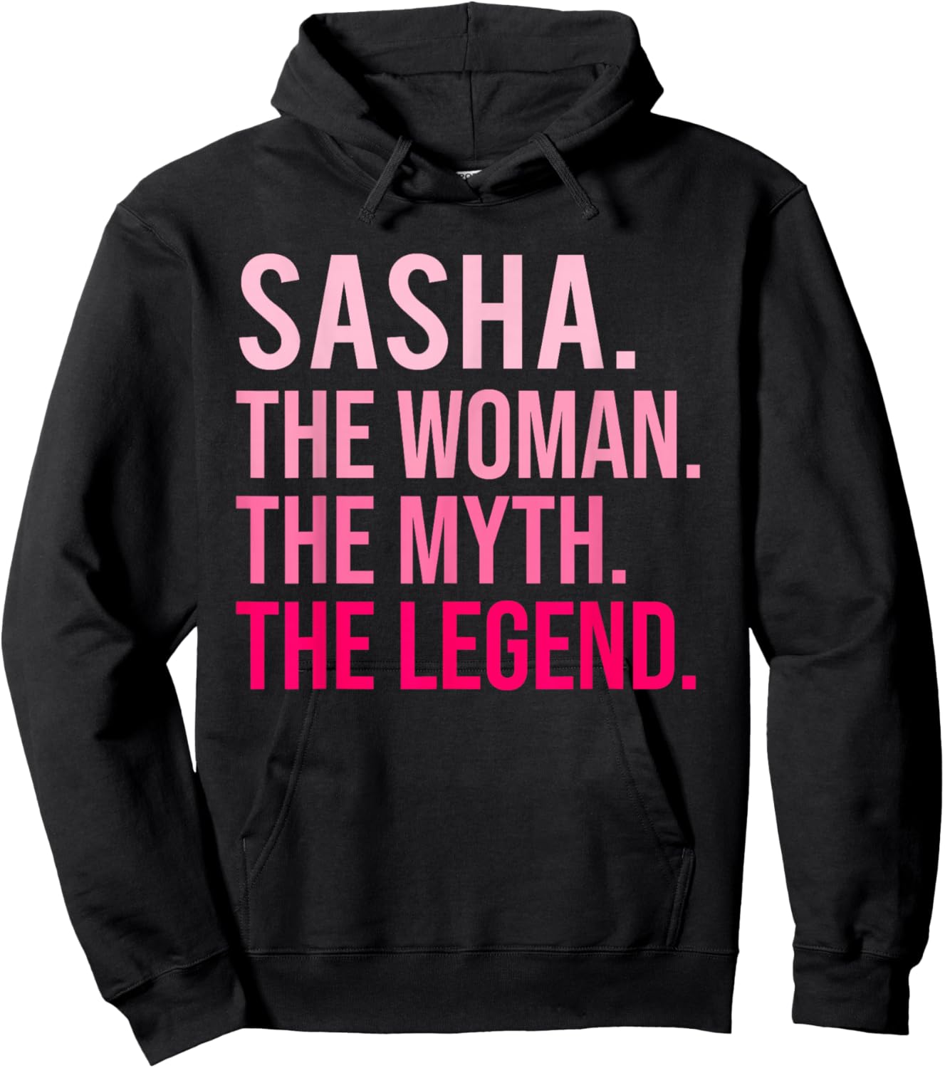 Sasha The Woman The Myth The Legend Funny Valentine's Day Hoodie - Hoodie | Black