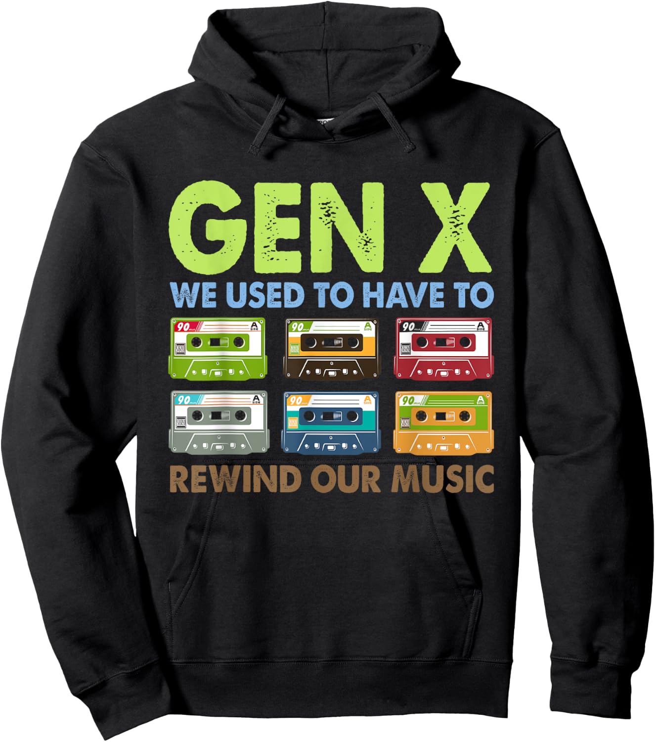 We Used To Have To Rewind Our Music Retro GenX Hoodie - Hoodie | Black