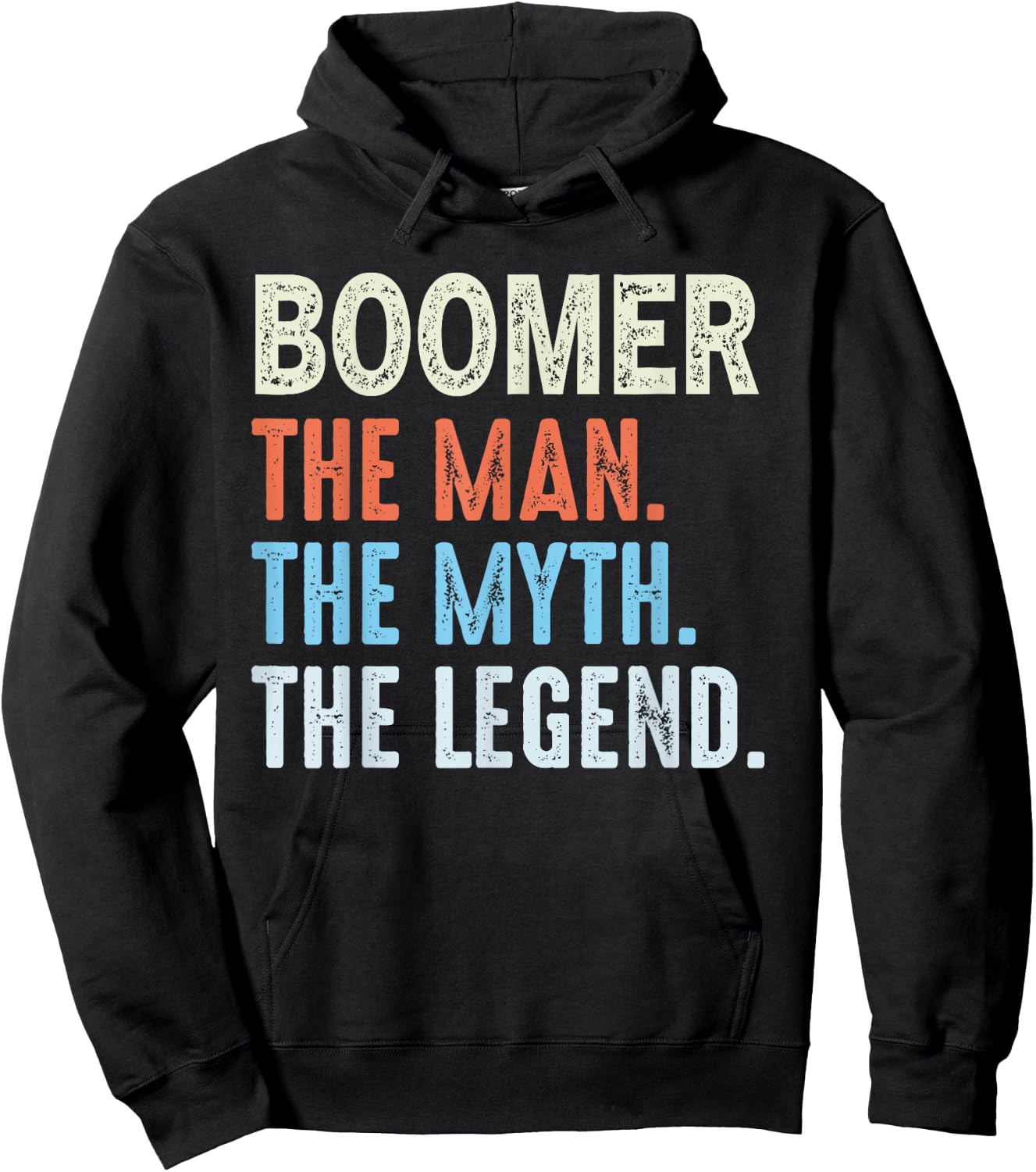 BOOMER Man The Myth The Legend Funny Vintage Father's Day Hoodie - Hoodie | Black