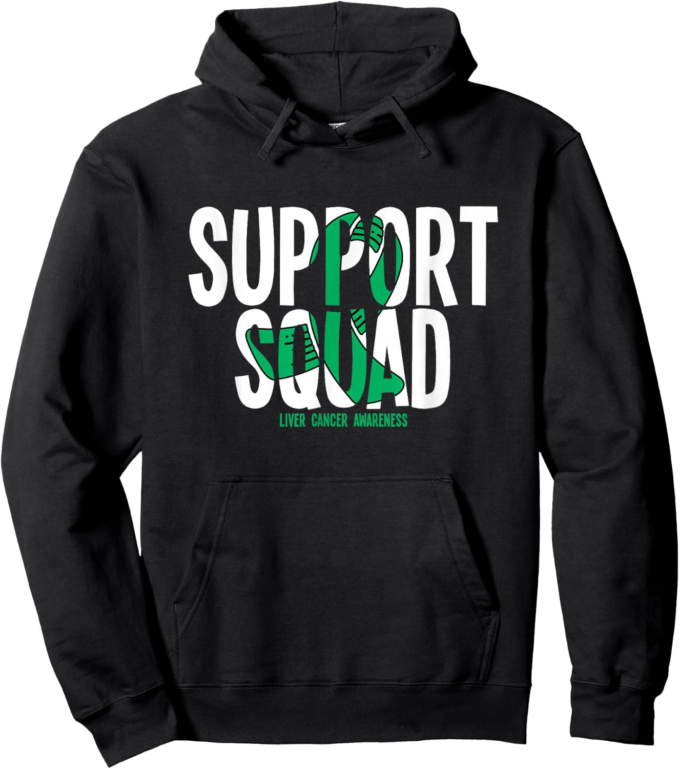Support Squad Liver Cancer Awareness Hoodie - Hoodie | Black
