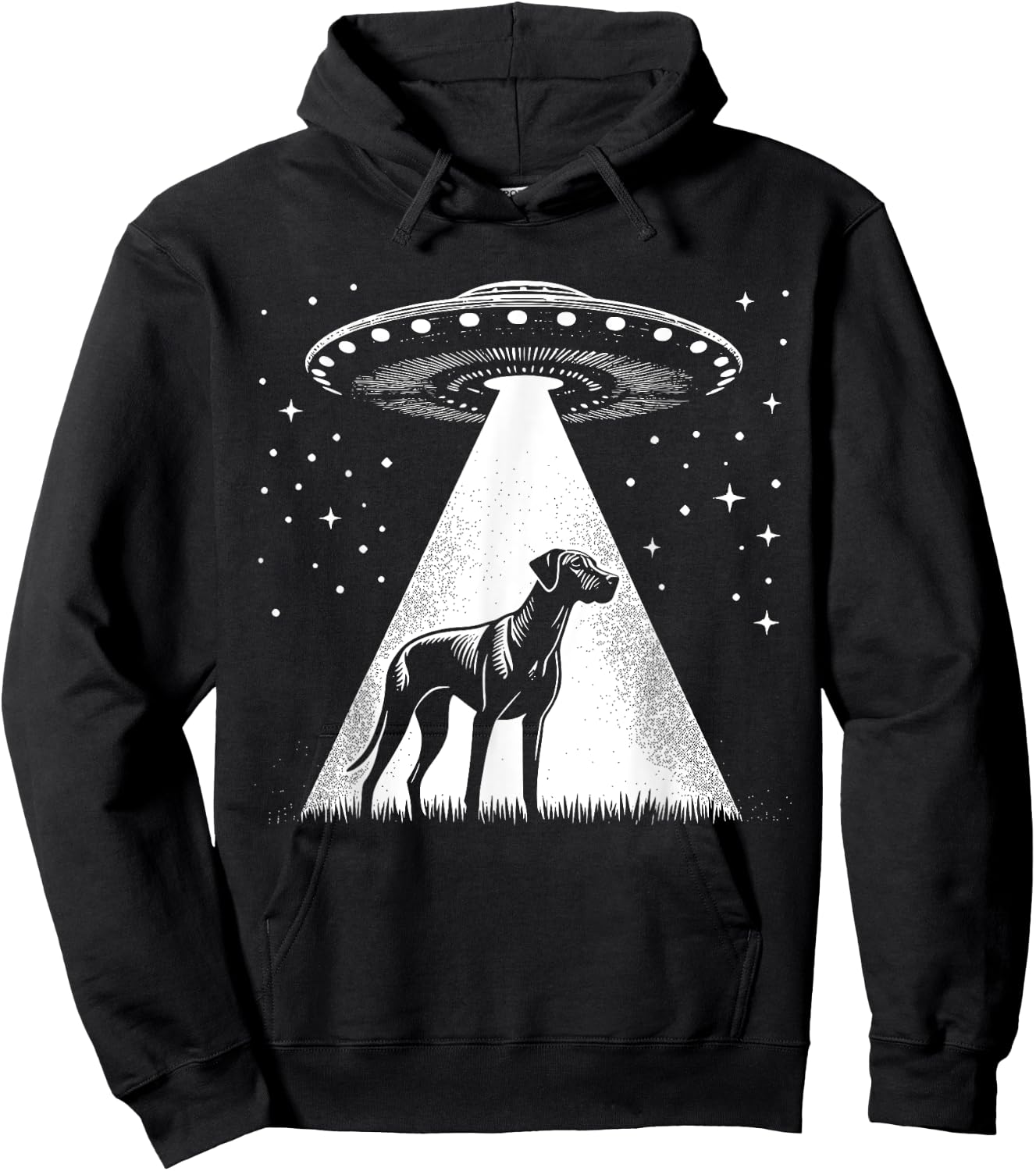 Rhodesian Ridgeback Mom Dad Dog - Funny Alien UFO Hoodie - Hoodie | Black