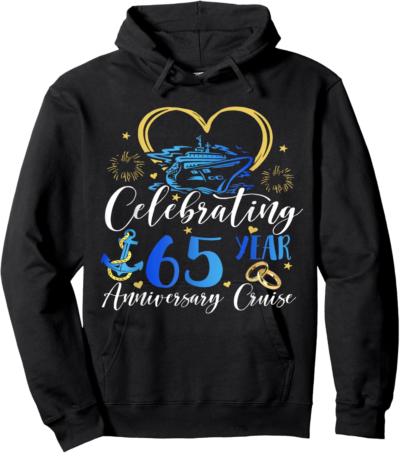 Celebrating 65 Years Anniversary Cruise 65th Anniversary Hoodie - Hoodie | Black