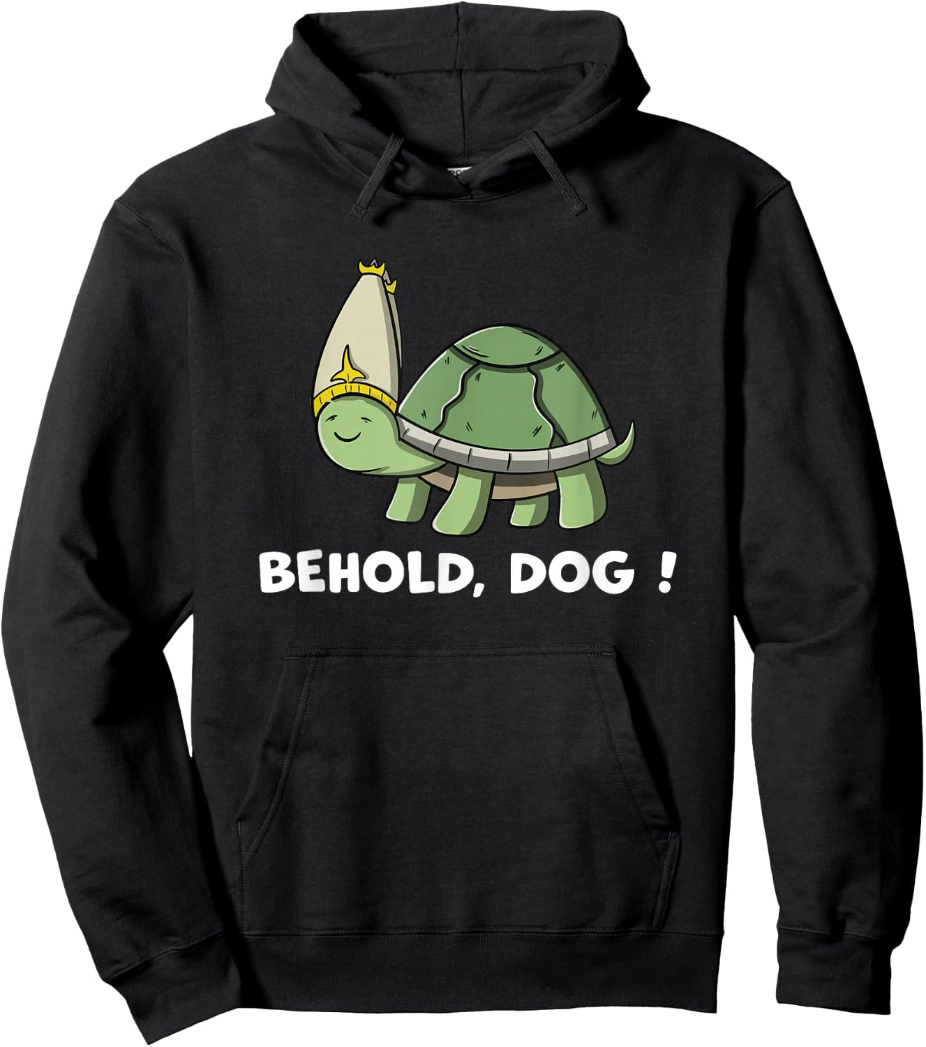 Behold Dog Turttle Art Gaming Turtle Wearing A Priest Hat Men Women Girls Kids Hoodie - Hoodie | Black