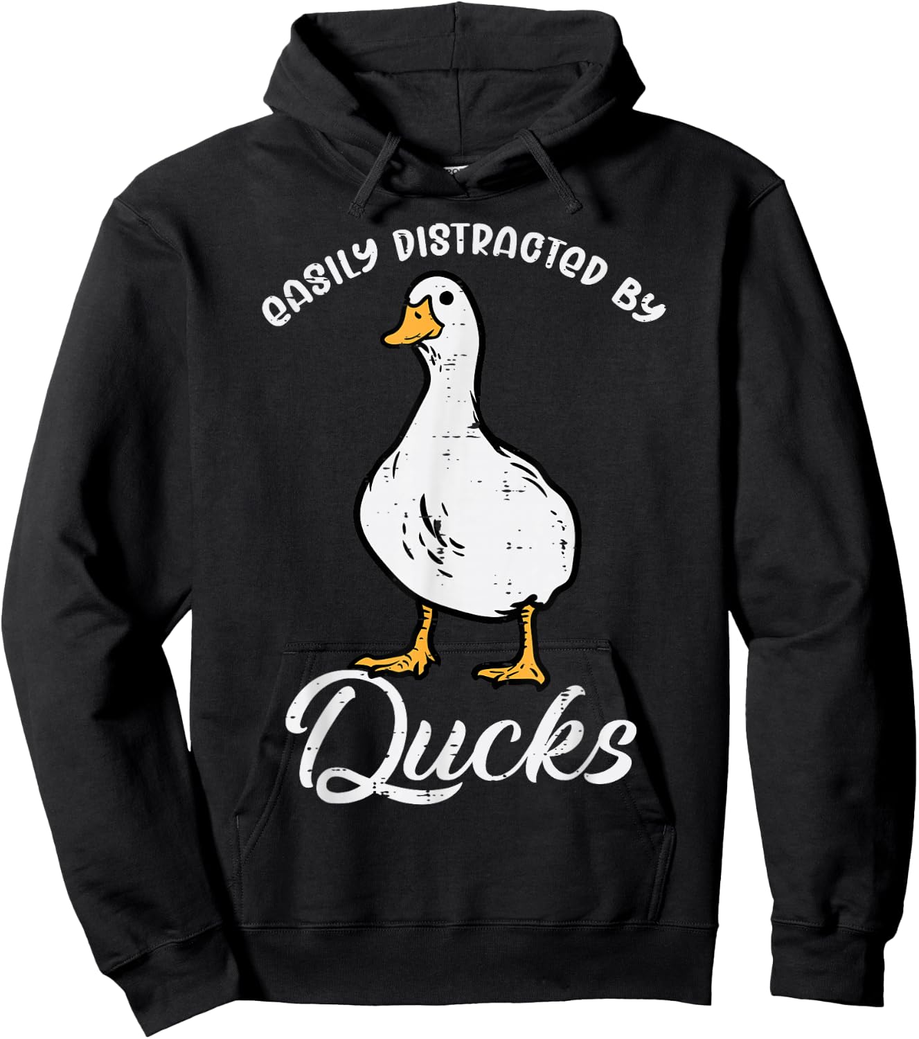 Easily Distracted By Ducks Funny Farmer Hunter Men Women Kid Hoodie - Hoodie | Black