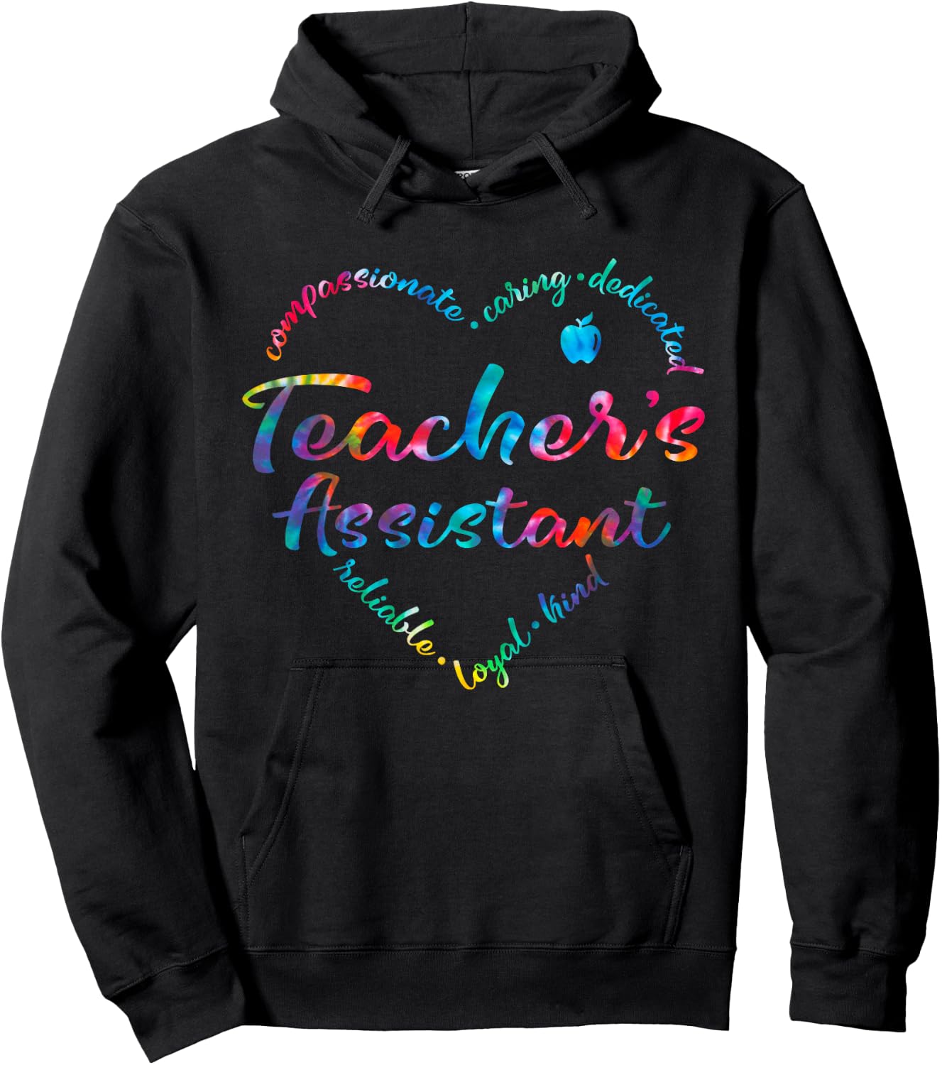 Tie Dye Teacher Assistant Squad Appreciation Teaching School Hoodie - Hoodie | Black
