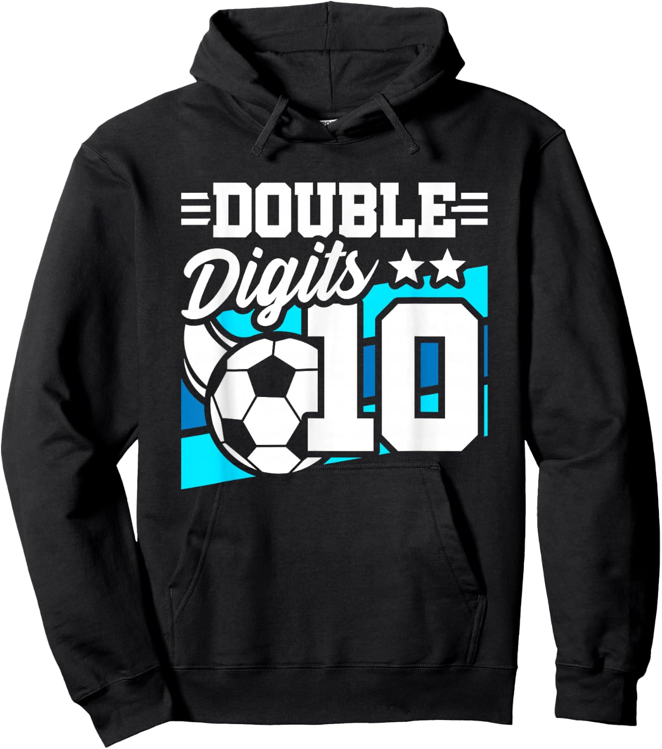 Soccer Boy Birthday 10 Year Old Double Digits 10th Birthday Hoodie - Hoodie | Black