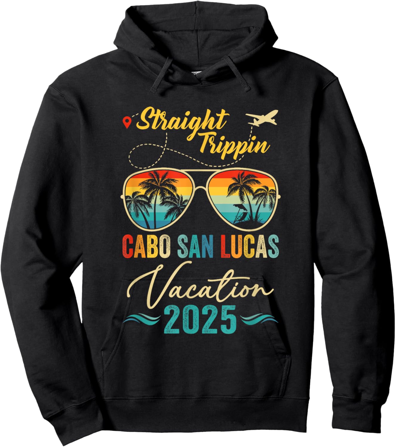 Straight Trippin Cabo San Lucas 2025 Family Summer Vacation Hoodie - Hoodie | Black