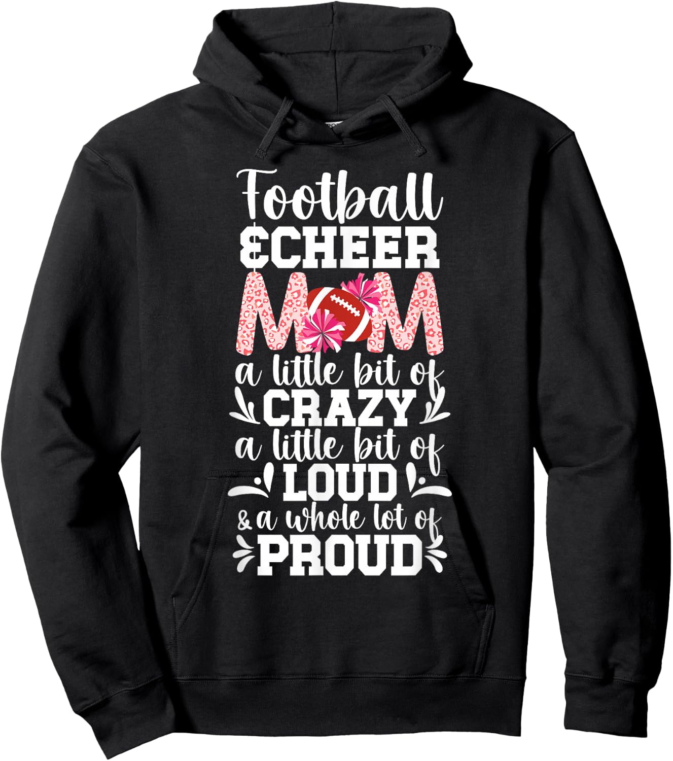 Football & Cheer Mom Proud Football And Cheerleading Mom Hoodie - Hoodie | Black