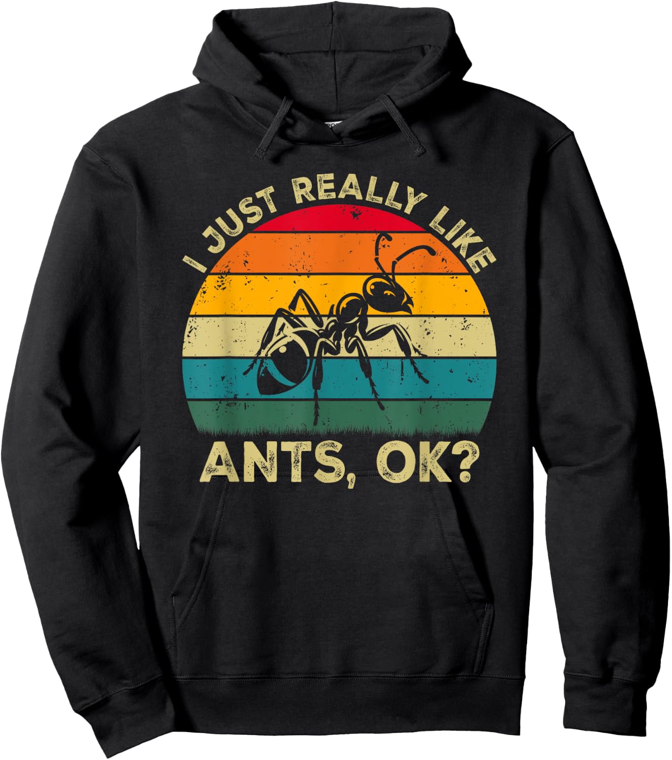 I Just Really Like Ants, OK? Funny Ant Retro Hoodie - Hoodie | Black