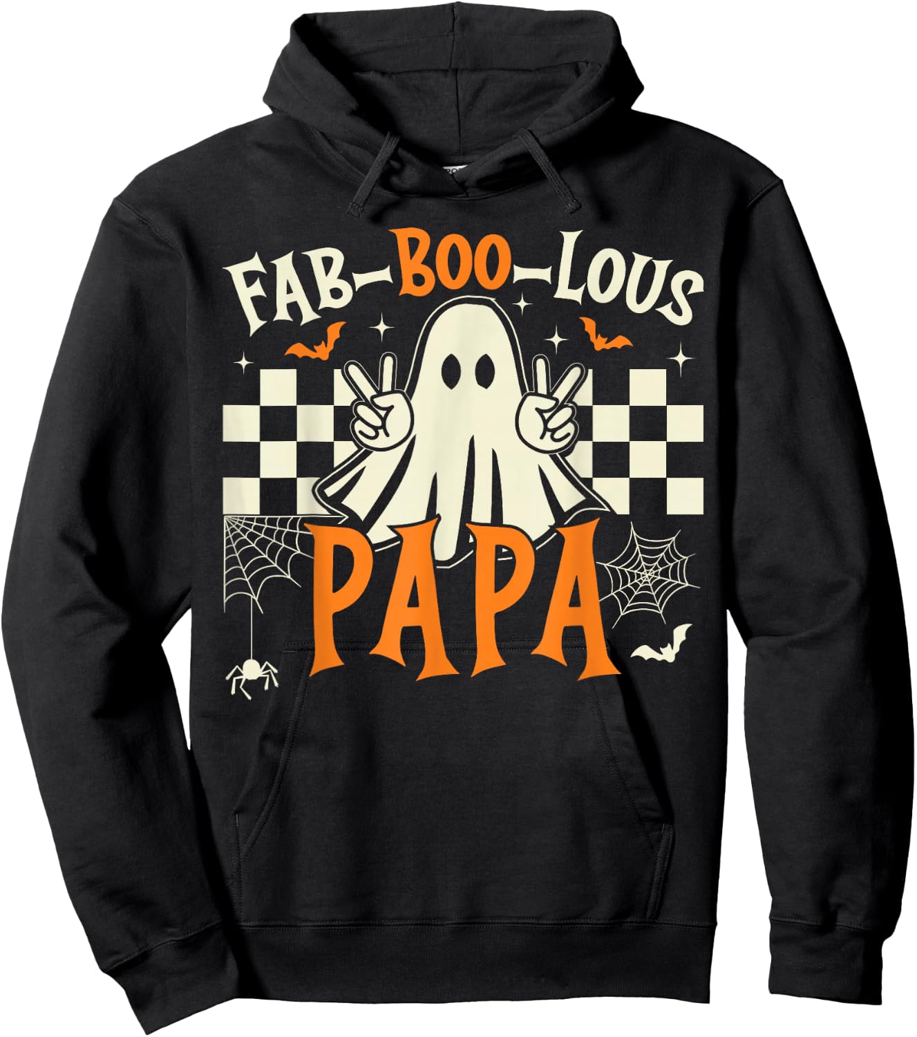 Fab Boo Lous Papa Retro Ghost Spooky Papa Halloween Costume Hoodie - Hoodie | Black