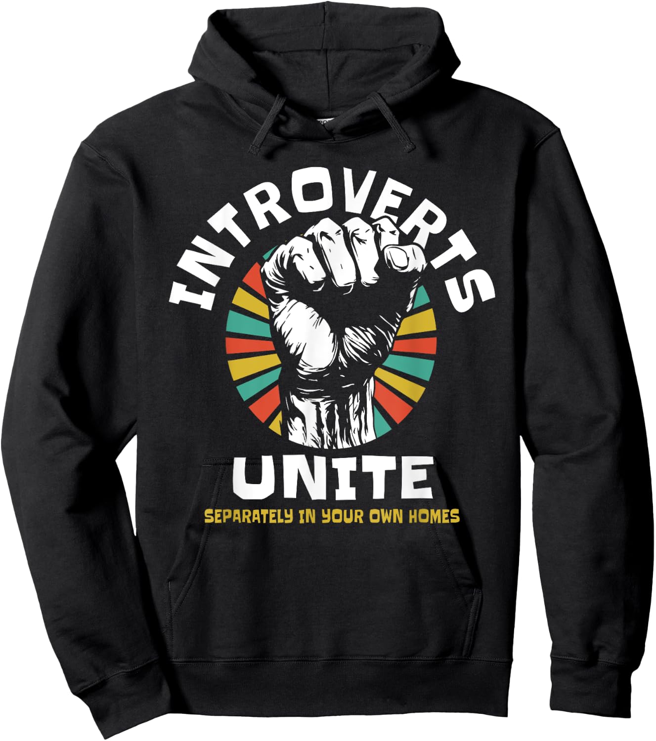 Introverts Unite Separately Own Homes Emblem Hoodie - Hoodie | Black