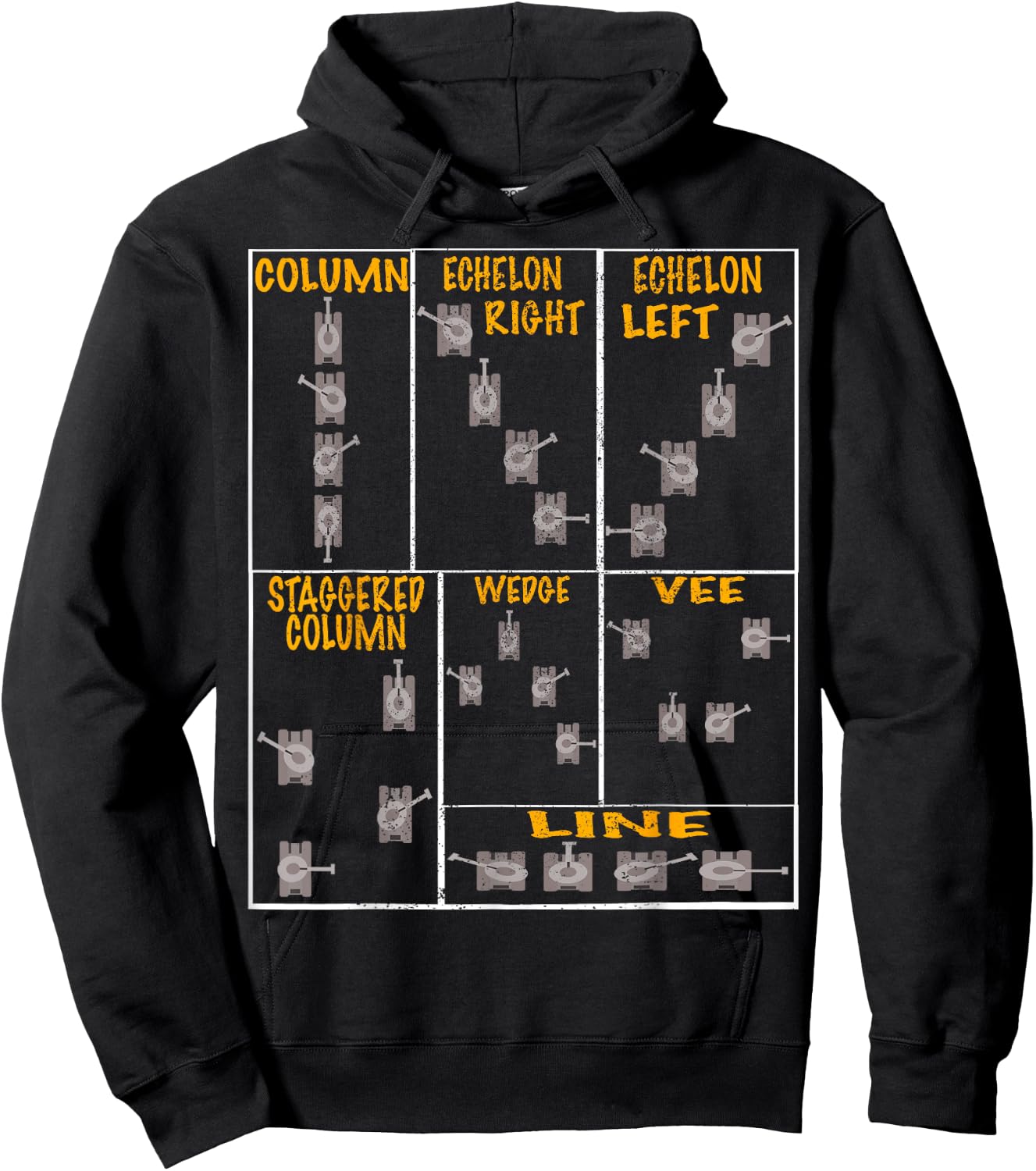 WW2 Tank Formation Panzer Distressed Hoodie - Hoodie | Black