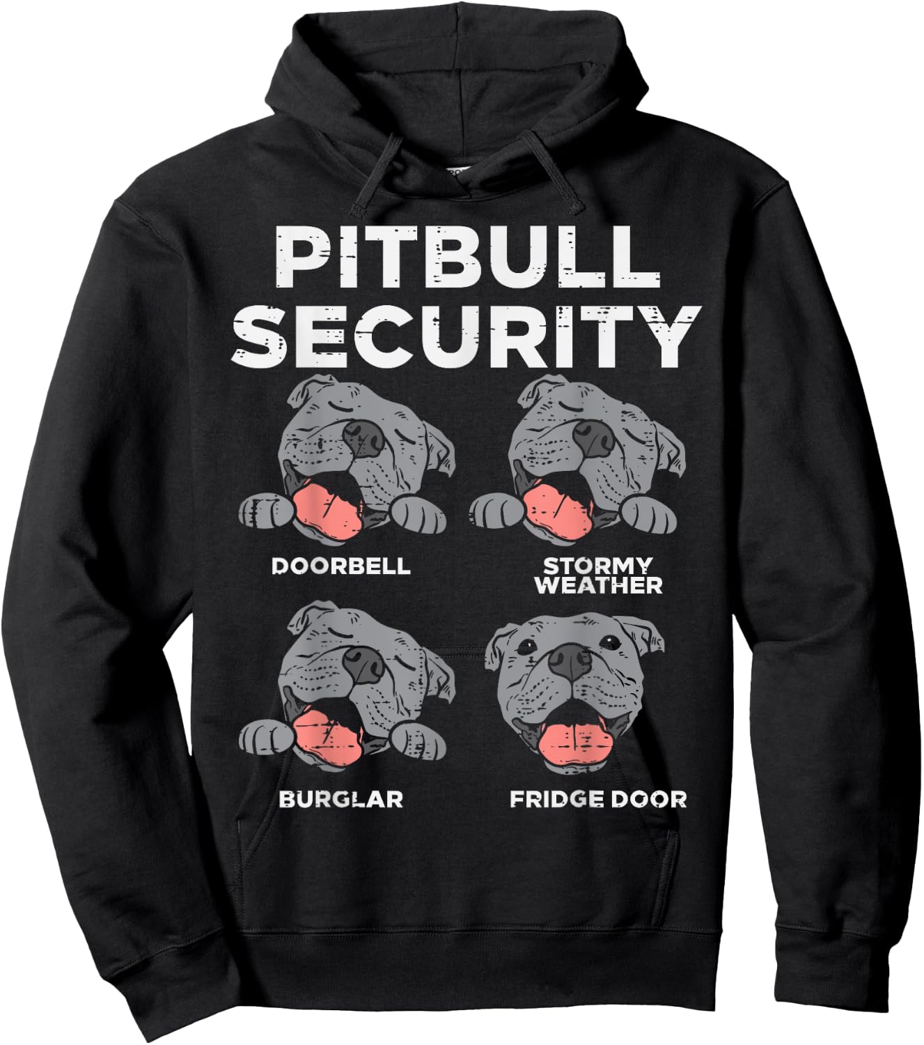 Pitbull Security Funny Pitties Pitty Dog Lover Owner Gift Hoodie - Hoodie | Black