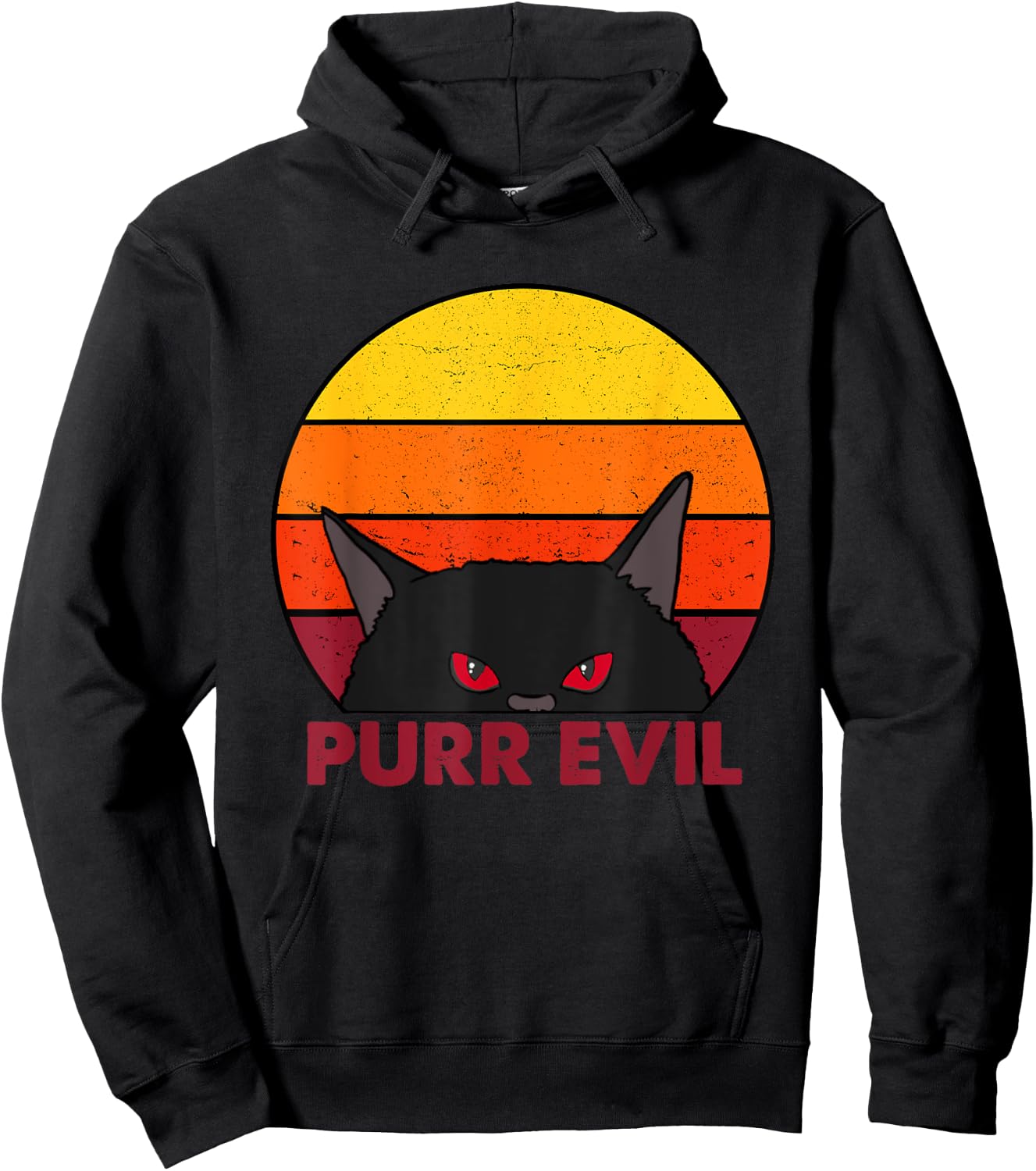 Satanic Cat Evil Black Cat Funny Purr Evil Cat Hoodie - Hoodie | Black