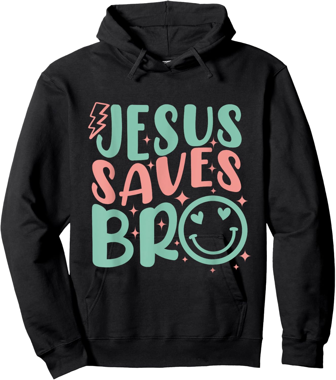 Jesus Saves Bro Retro Kids Christian Religious Hoodie - Hoodie | Black