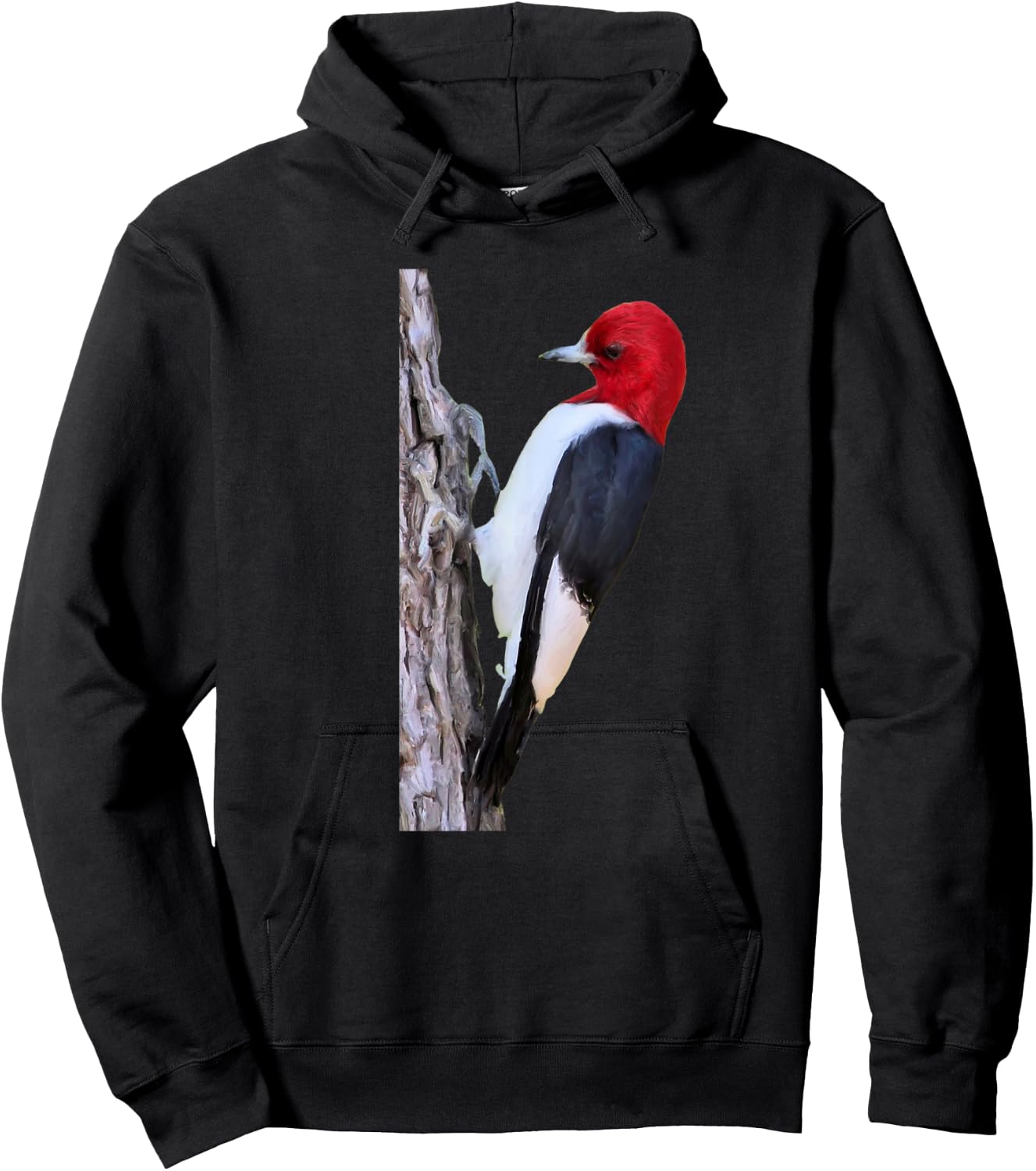 Bird Red-headed Woodpecker Bird Ornithology Hoodie - Hoodie | Black