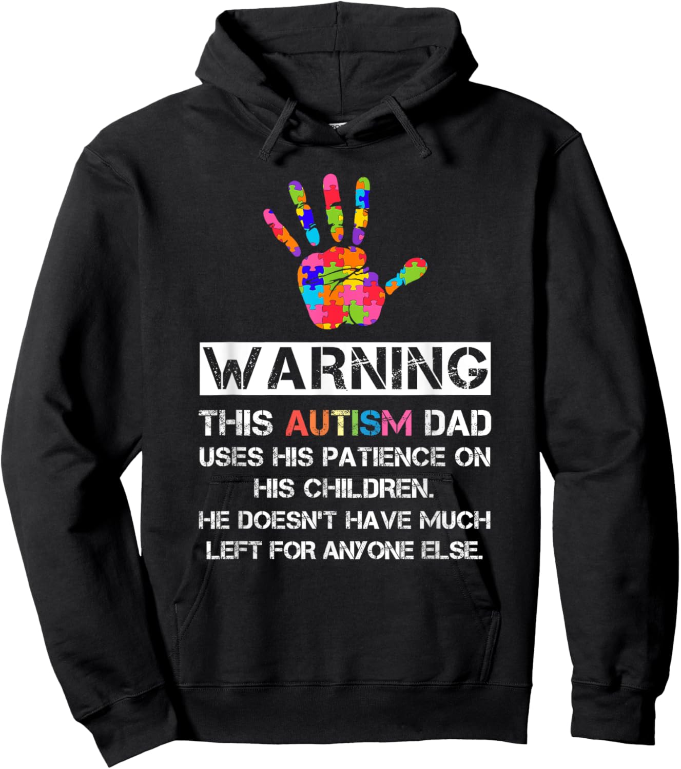 Autism Awareness Warning This Autism Dad Hoodie - Hoodie | Black