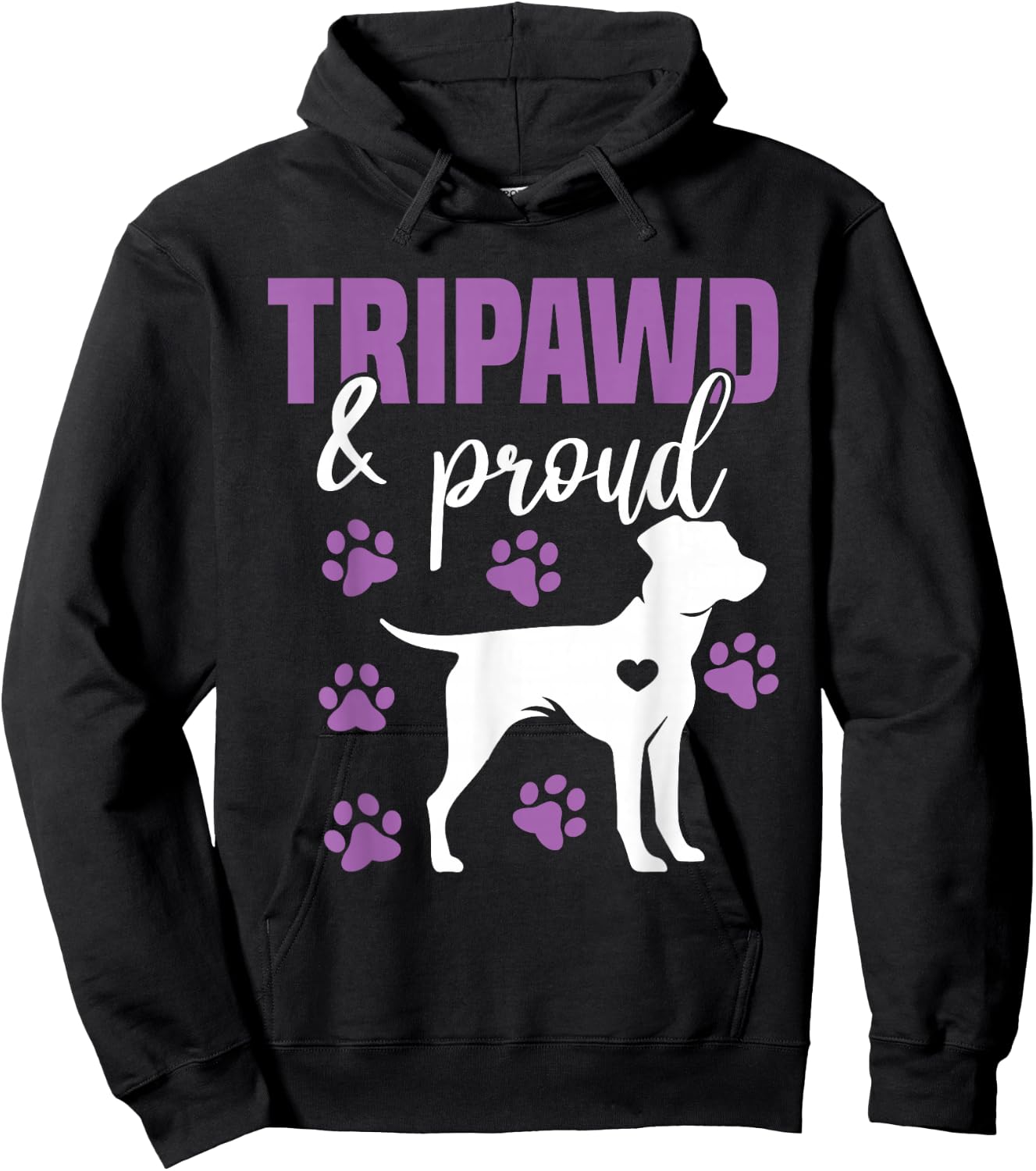 Tripawd and Proud, Left Back Leg Amputee, Tripaw Dogs Hoodie - Hoodie | Black