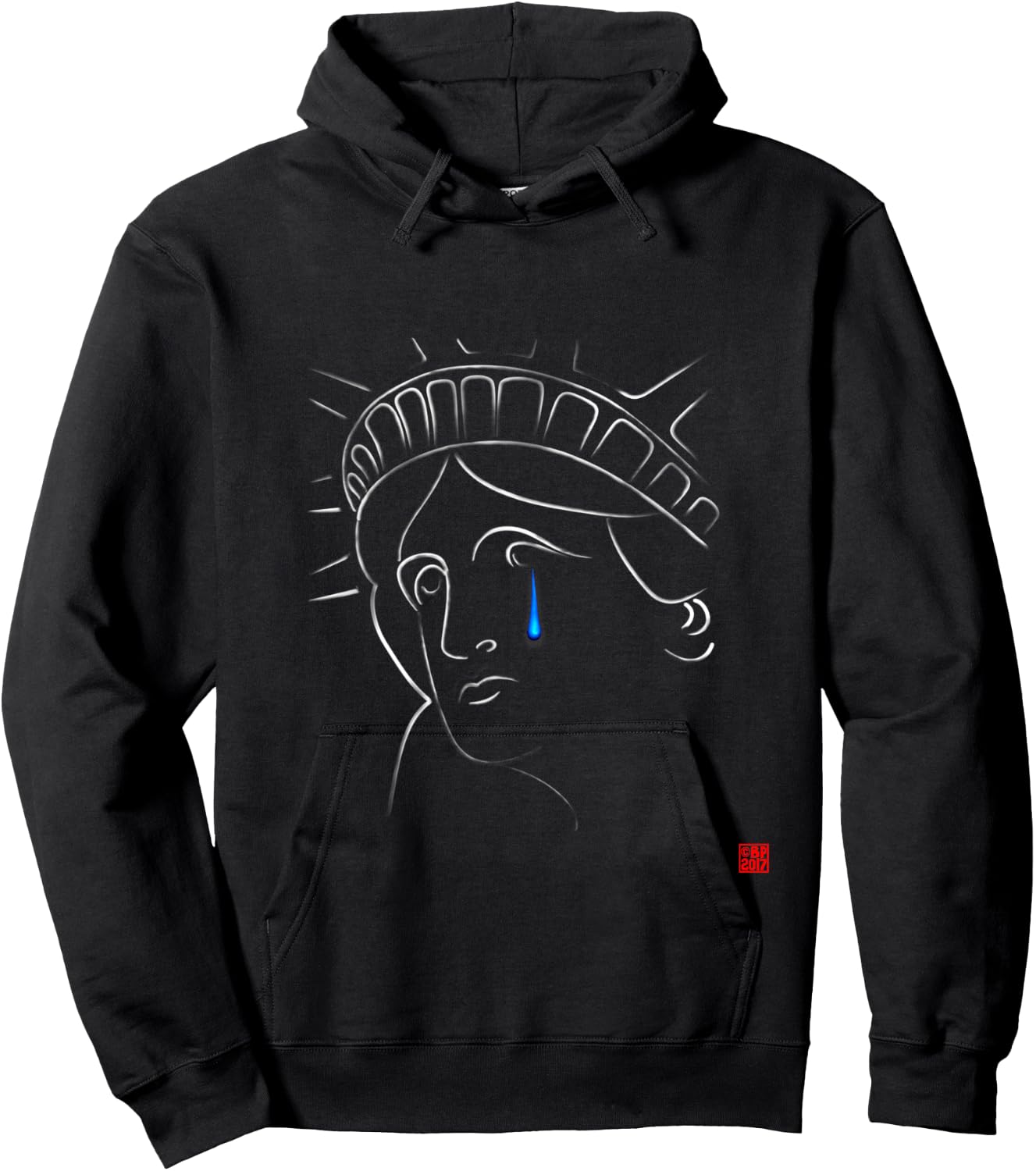 Statue Of Liberty Crying Hoodie - Hoodie | Black