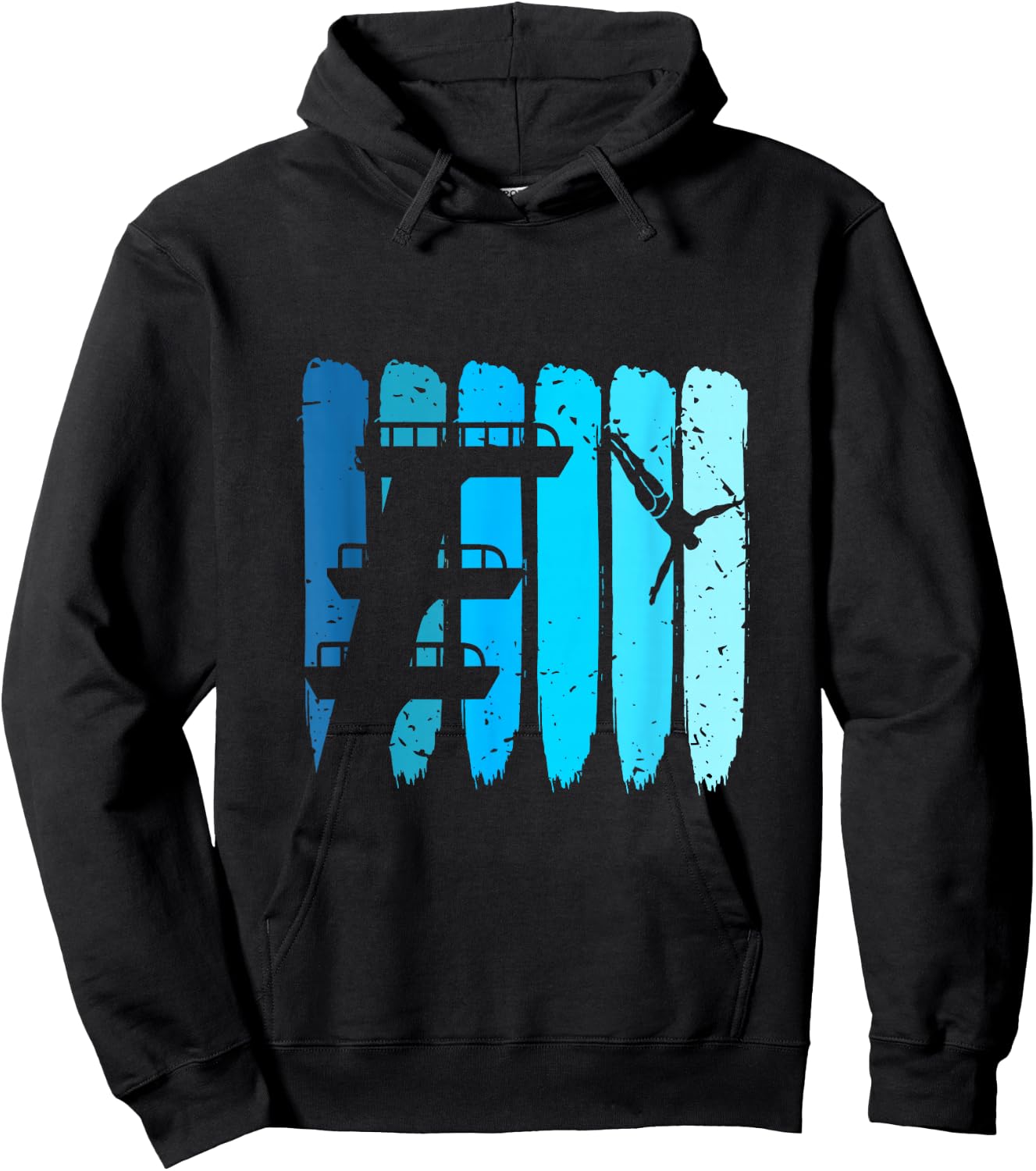 Springboard Diving Retro Platform Diver Springboard Diver Hoodie - Hoodie | Black