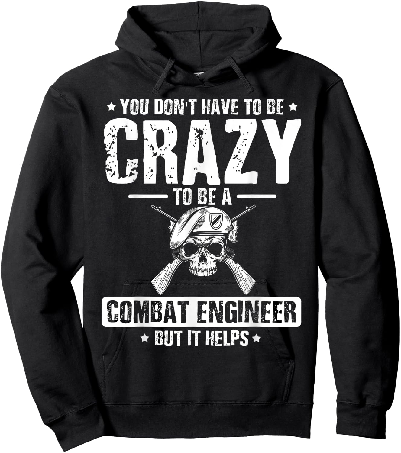Combat Mission US Military US Army Combat Engineer Hoodie - Hoodie | Black