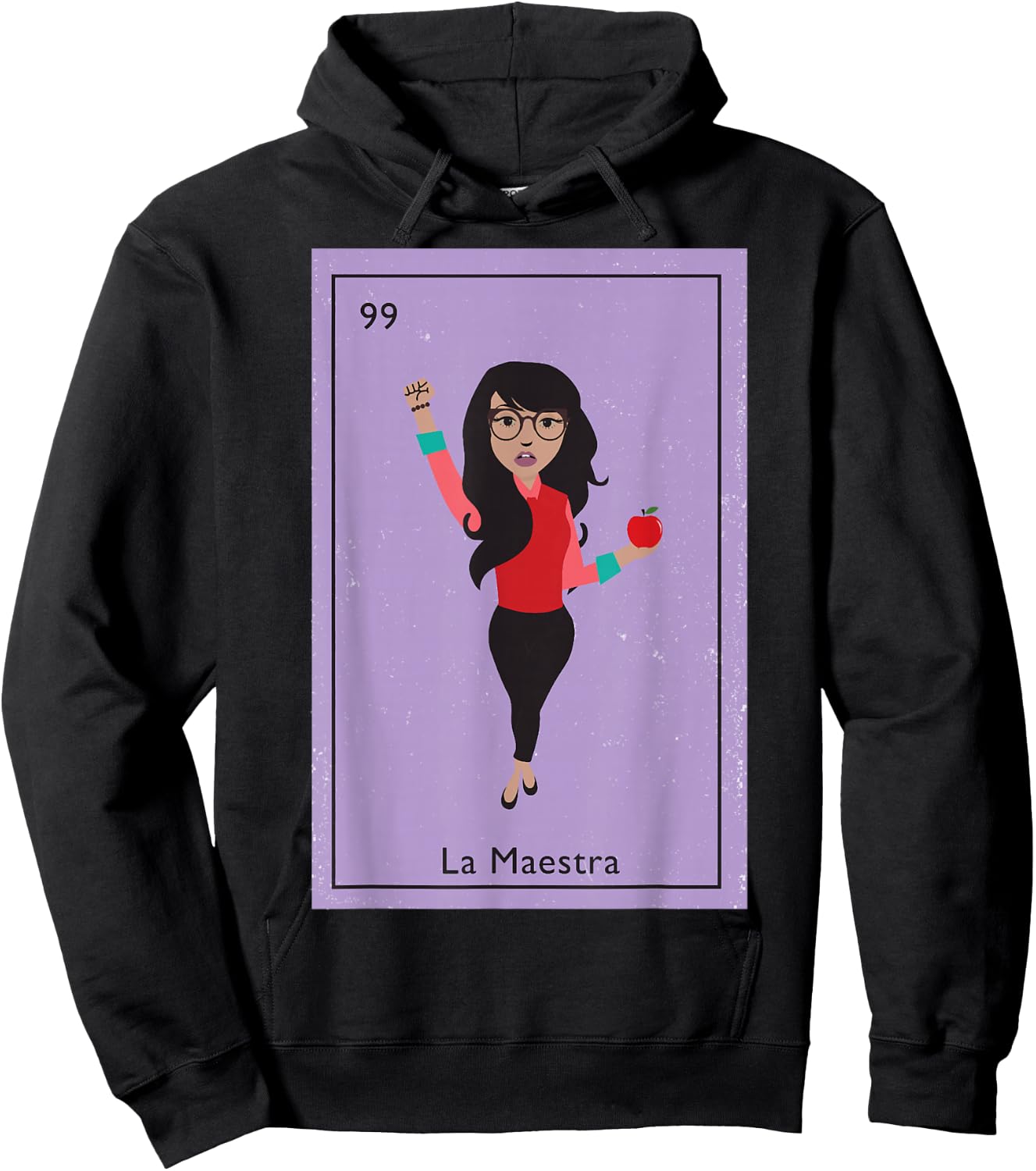 La Maestra Mexican Bingo Card Teacher Lottery Card Hoodie - Hoodie | Black