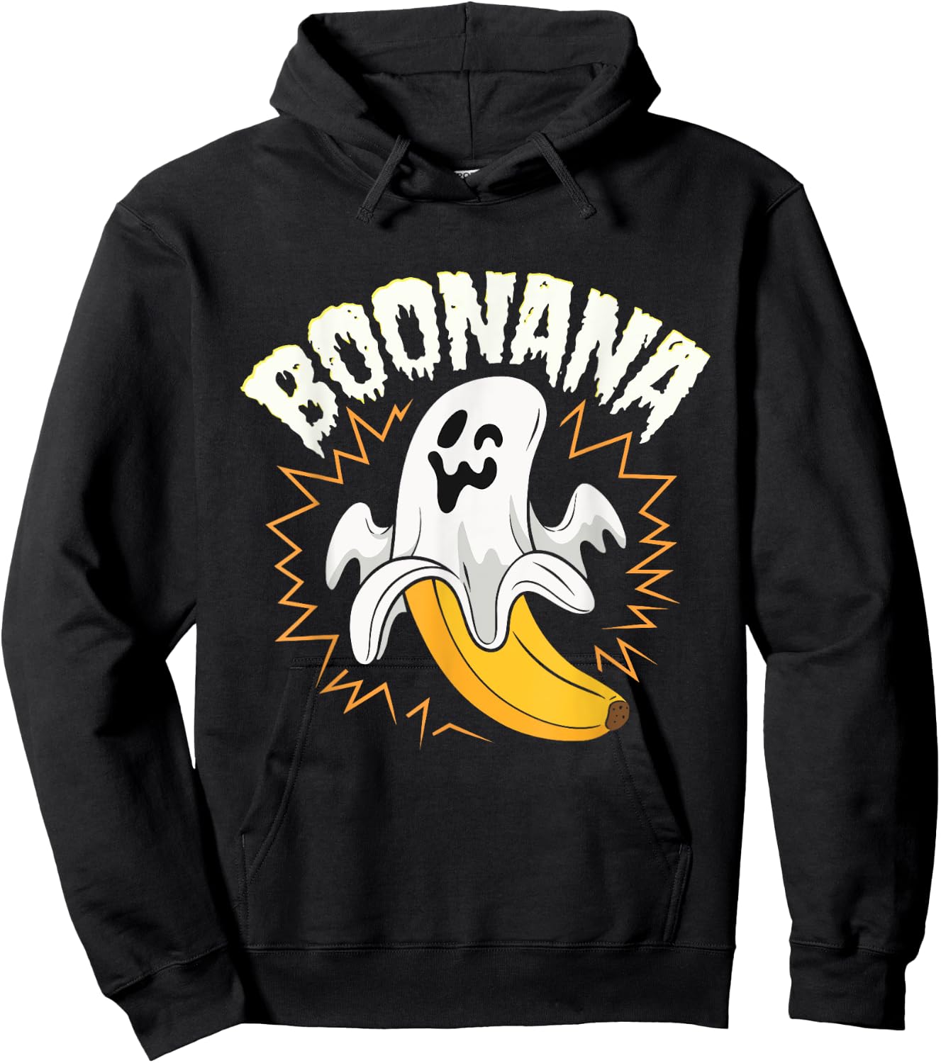 Boonana Cute Ghost Banana Halloween Costume Men Women Kids Hoodie - Hoodie | Black