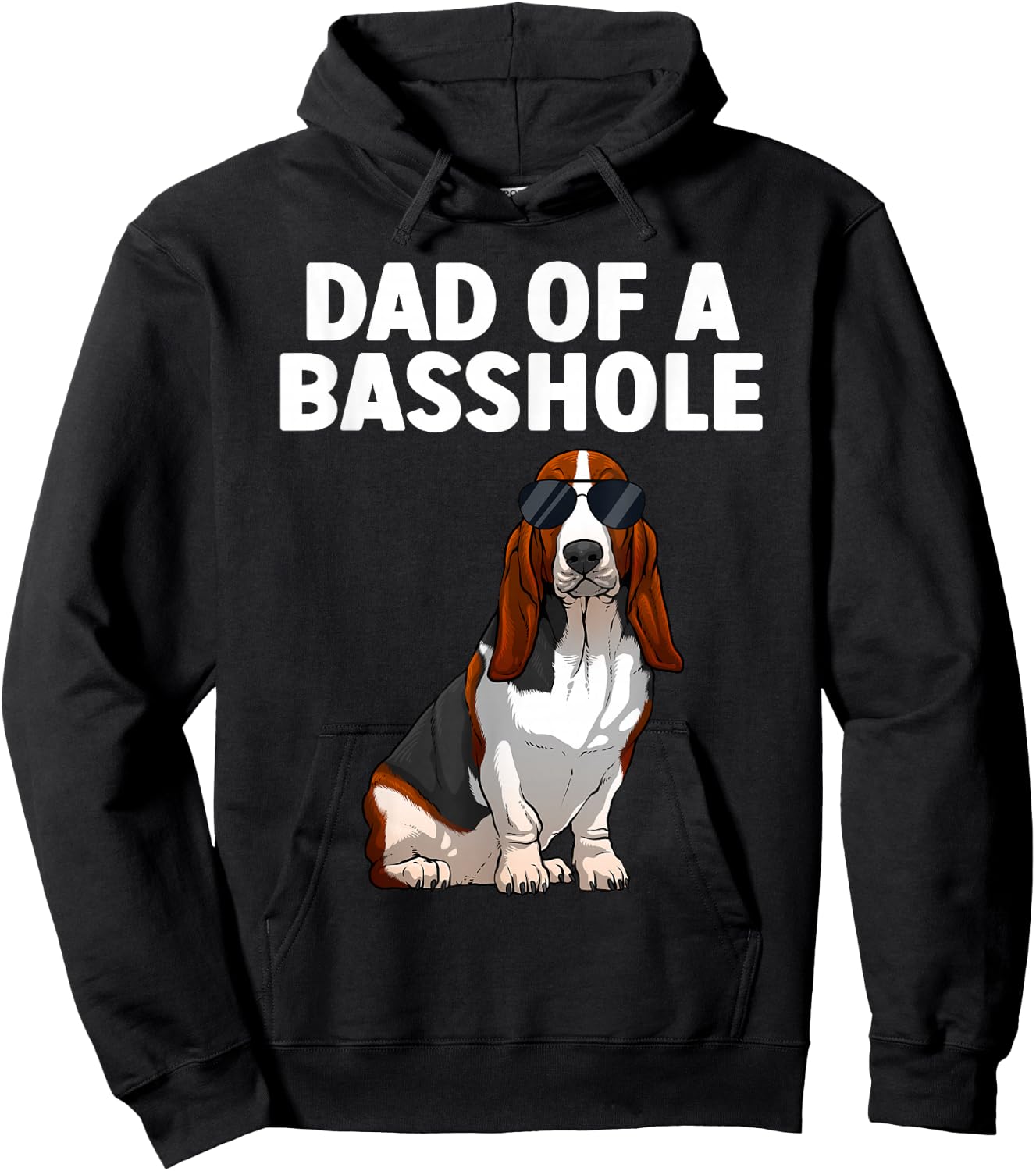 Cool Basset Hound Design Dad Dog Basset Hound Lovers Hoodie - Hoodie | Black