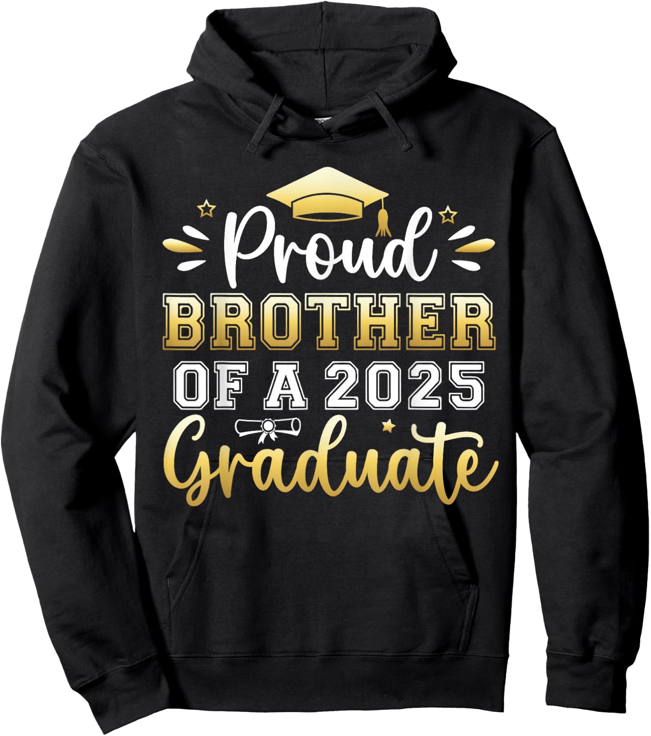 Proud Brother of a 2025 Graduate Senior Graduation Men Boys Hoodie - Hoodie | Black