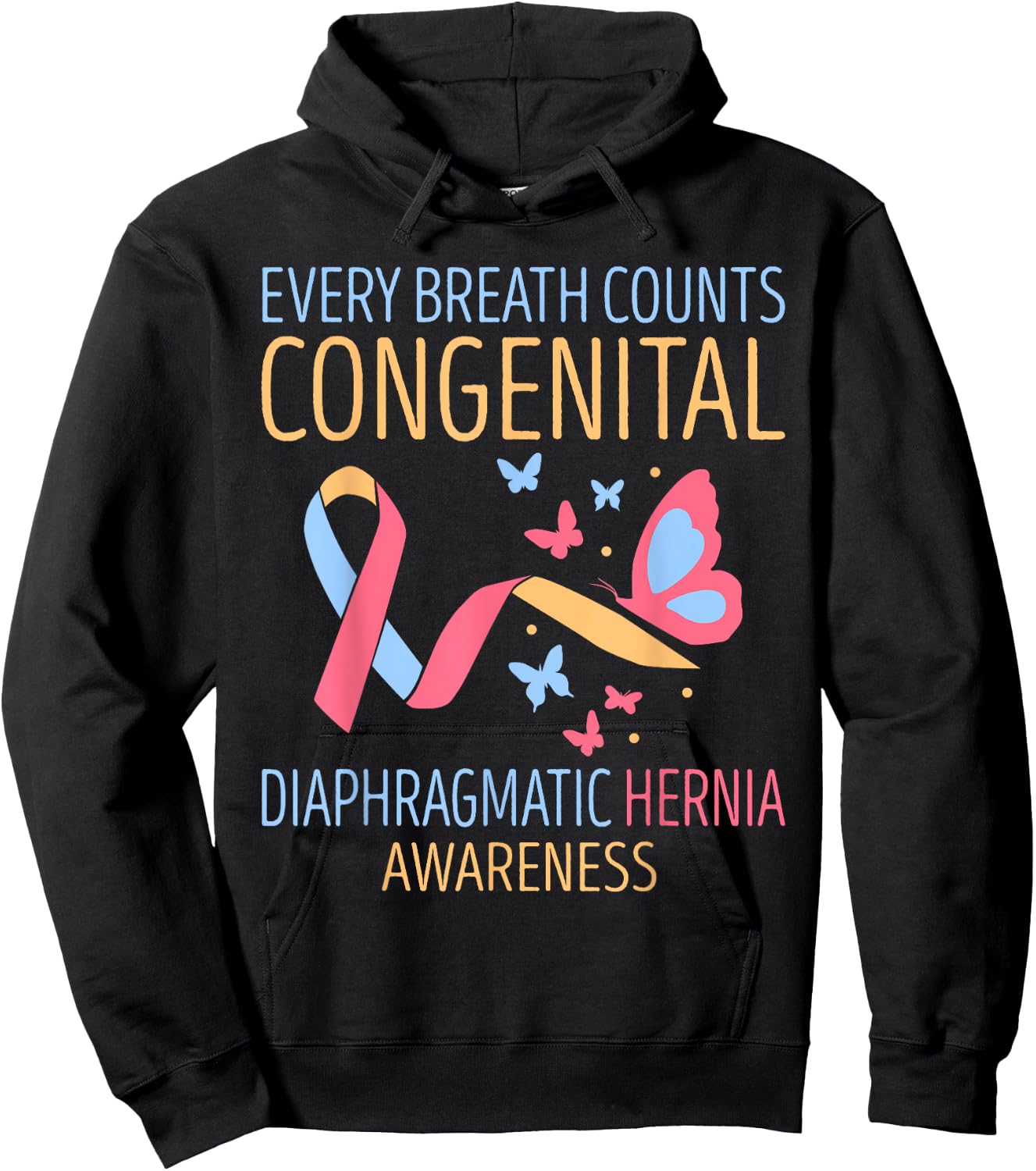 Every Breath Count Congenital Diaphragmatic Hernia Awareness Hoodie - Hoodie | Black